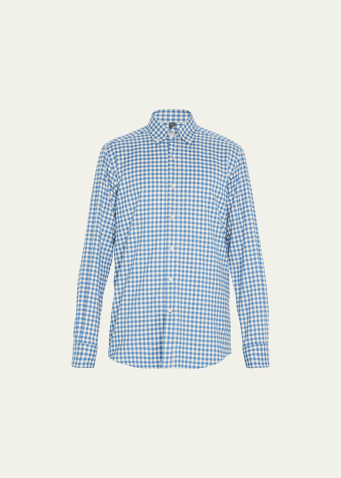 Bergdorf Goodman Men's Check-print Flannel Sport Shirt In Blue White