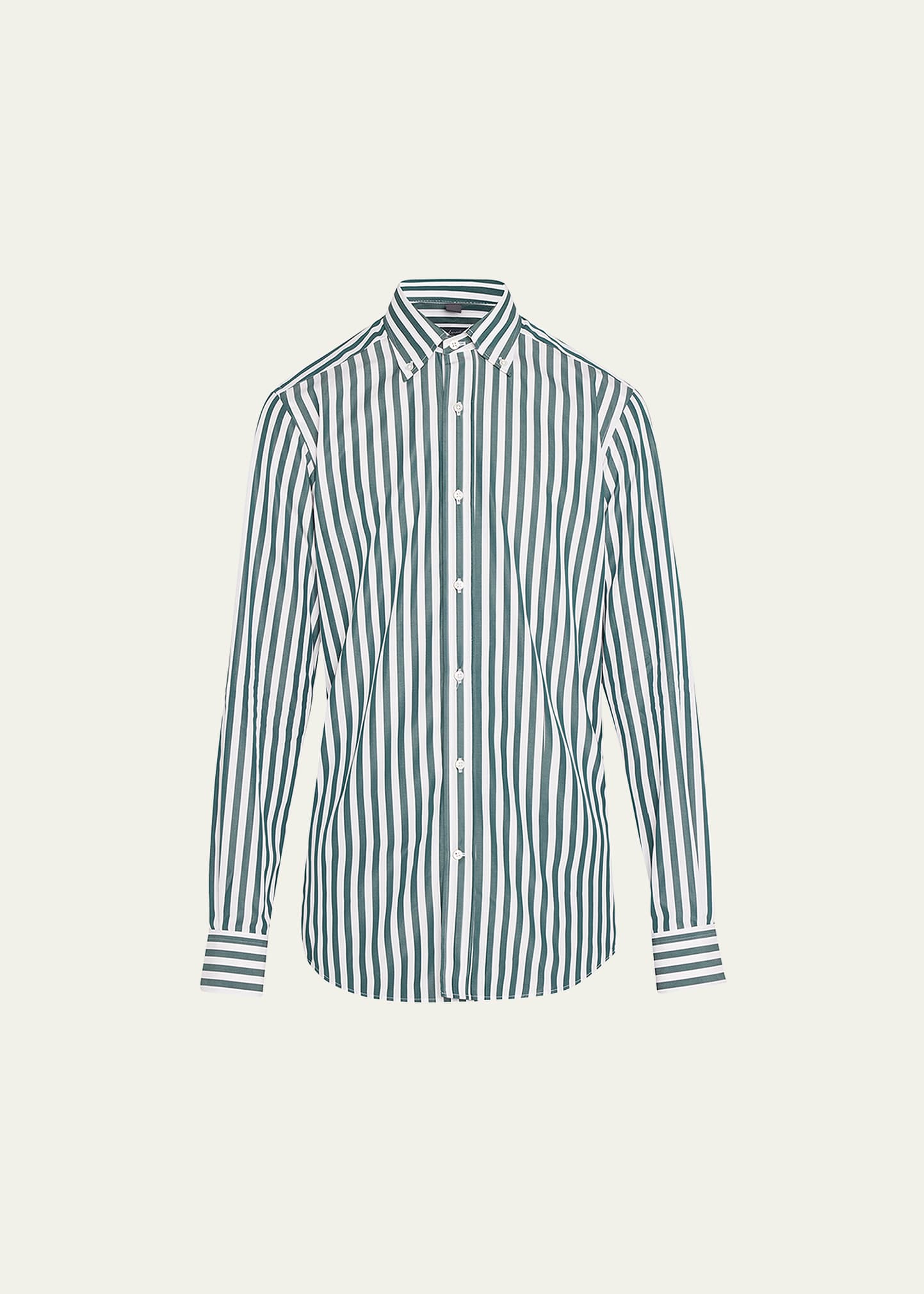 Bergdorf Goodman Men's Button-down Collar Stripe Sport Shirt In Navy White