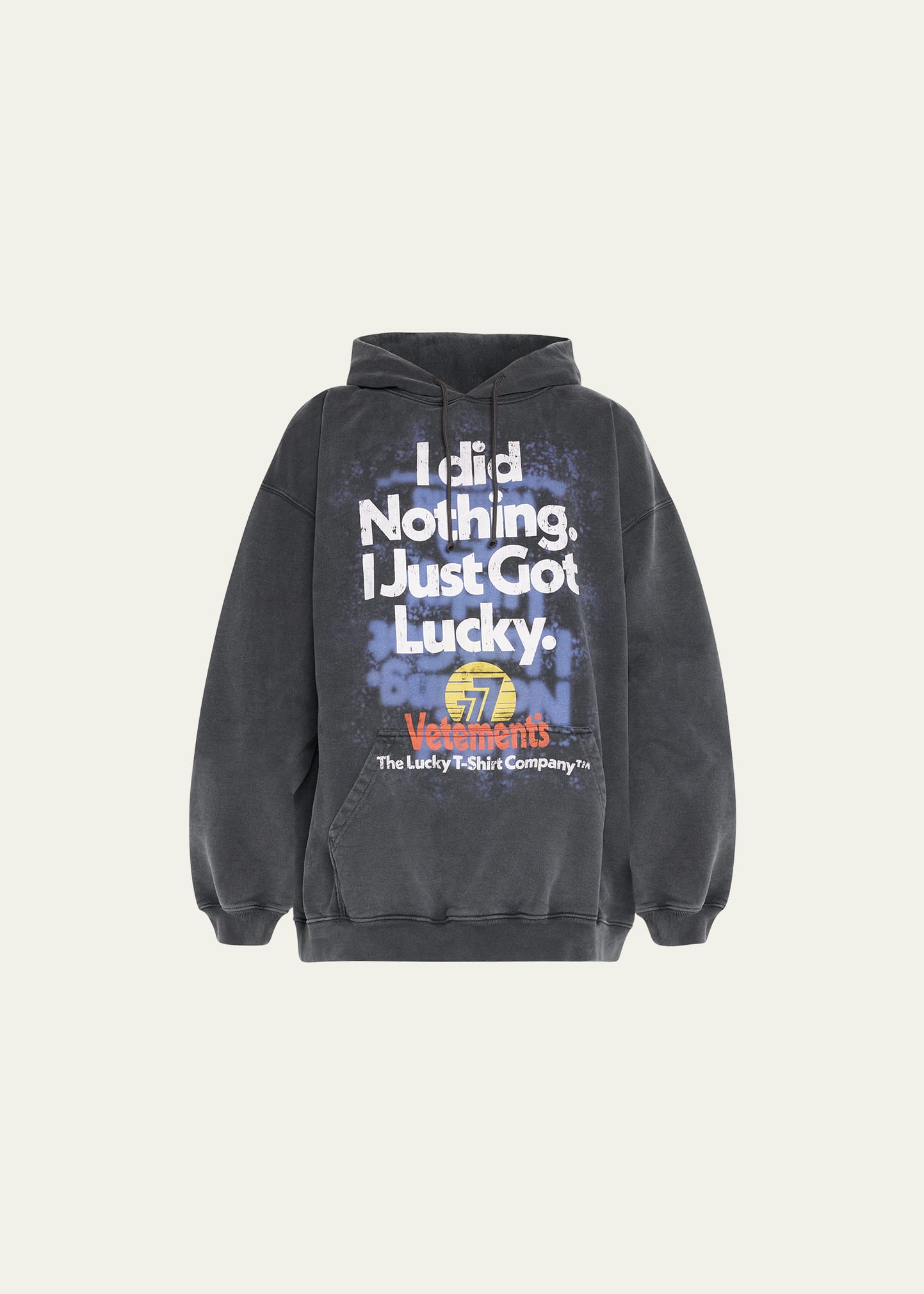 【VETEMENTS】GOT LUCKY HOODIE(WASHED BLACK Sweatshirt VETEMENTS I Got Lucky Hoodie Washed Black