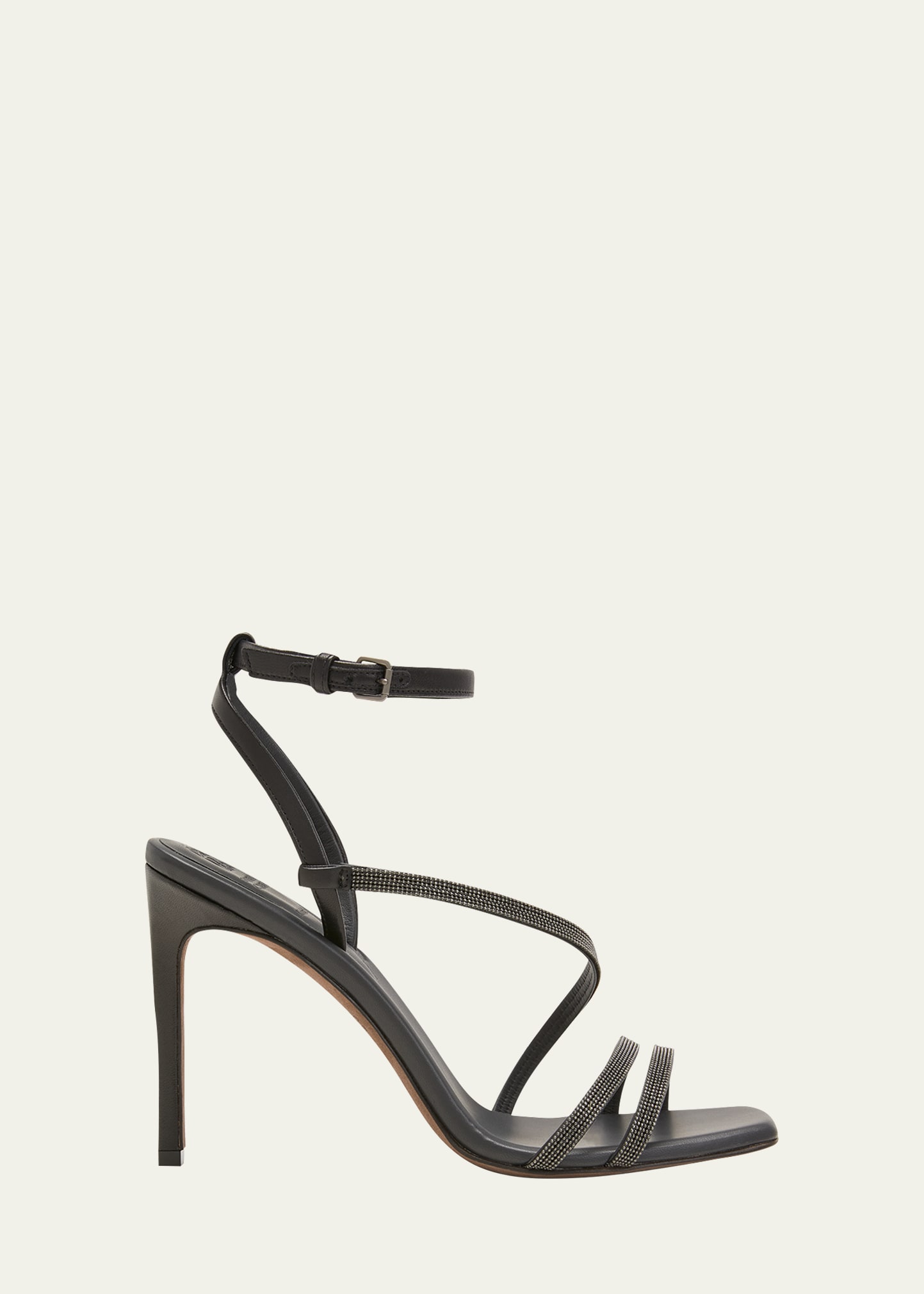 BRUNELLO CUCINELLI MONILI LEATHER ANKLE-STRAP SANDALS