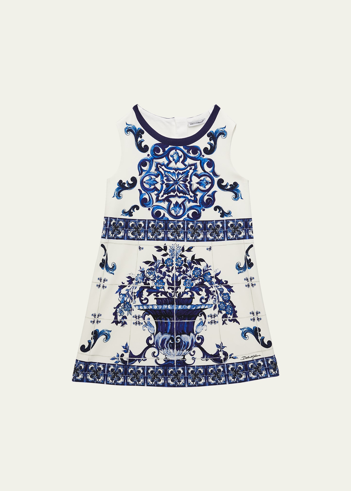 Dolce & Gabbana Kids' Girl's Mediterraneo Majolica Jersey A-line Dress ...