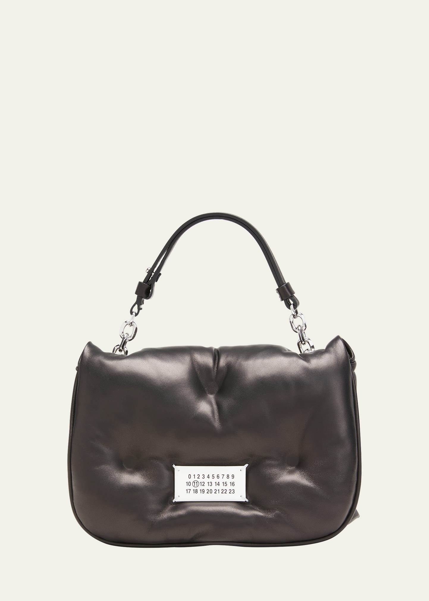 Maison Margiela Glam Slam Mini Flap Leather Shoulder Bag In Black