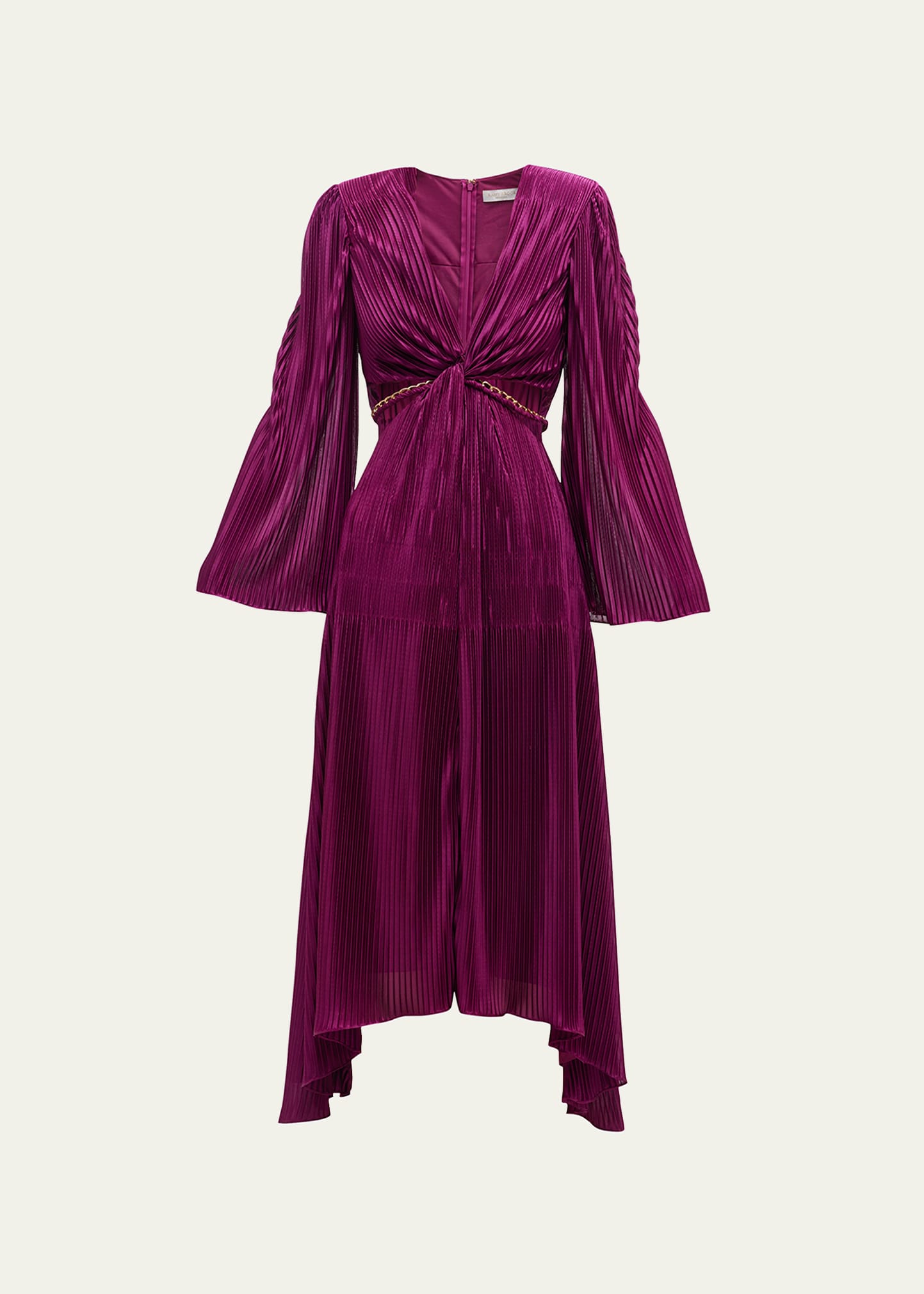 Ramy Brook Kimberly Plisse Cutout High-Low Dress