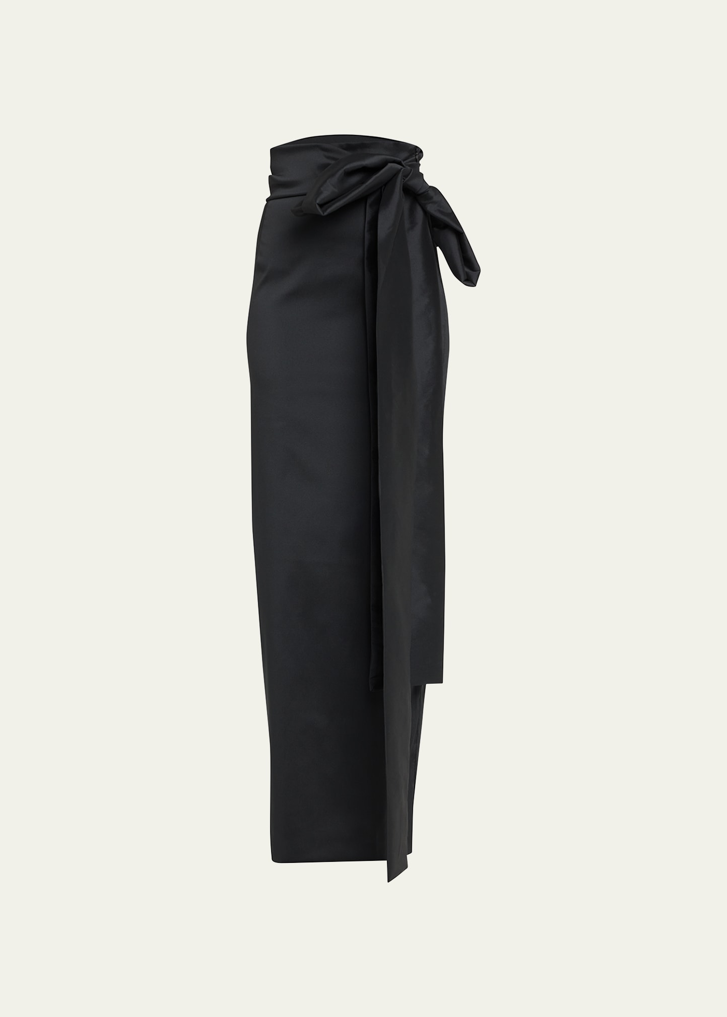 Taffeta Maxi Skirt w/ Bow Detail