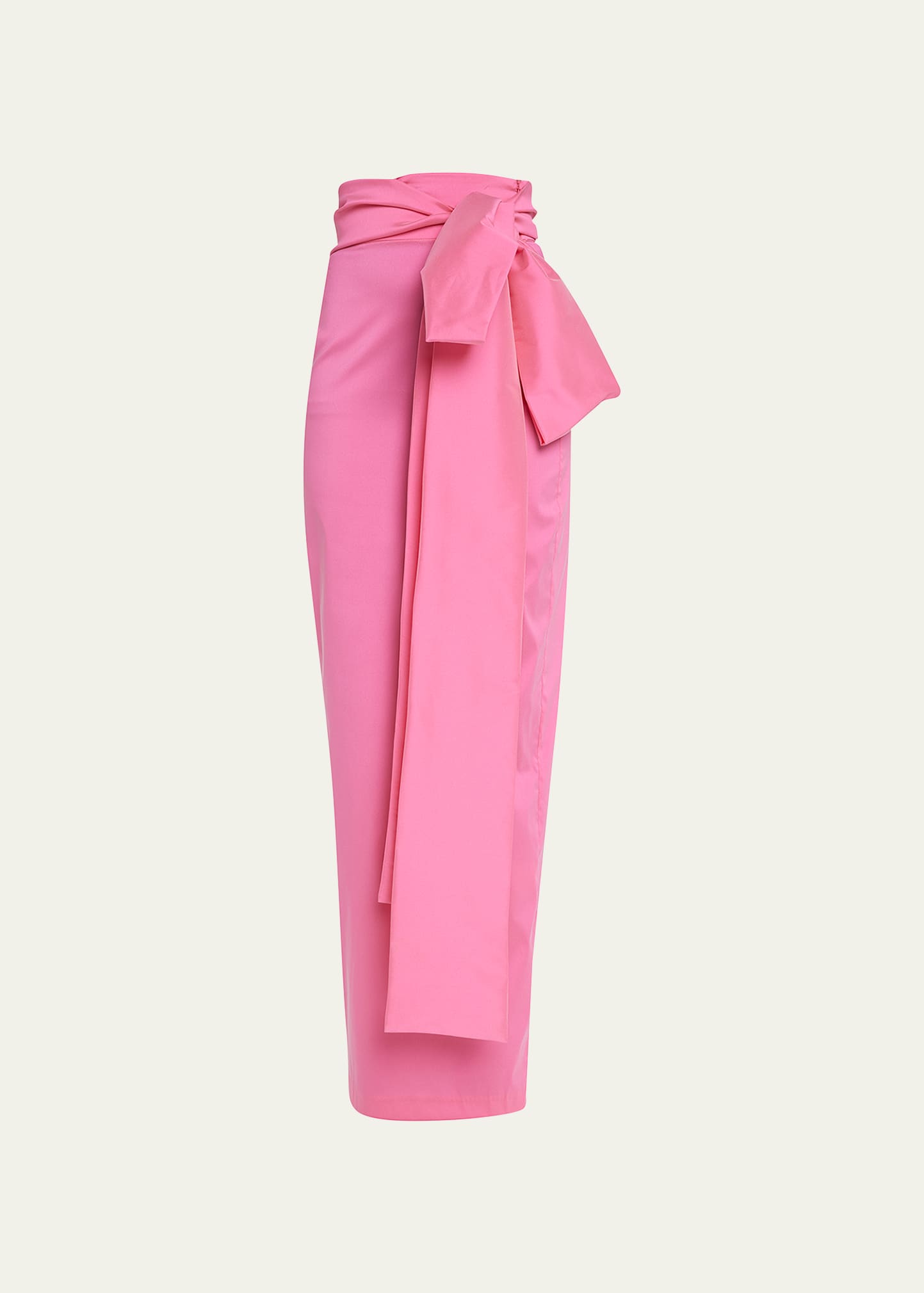 Taffeta Maxi Skirt w/ Bow Detail