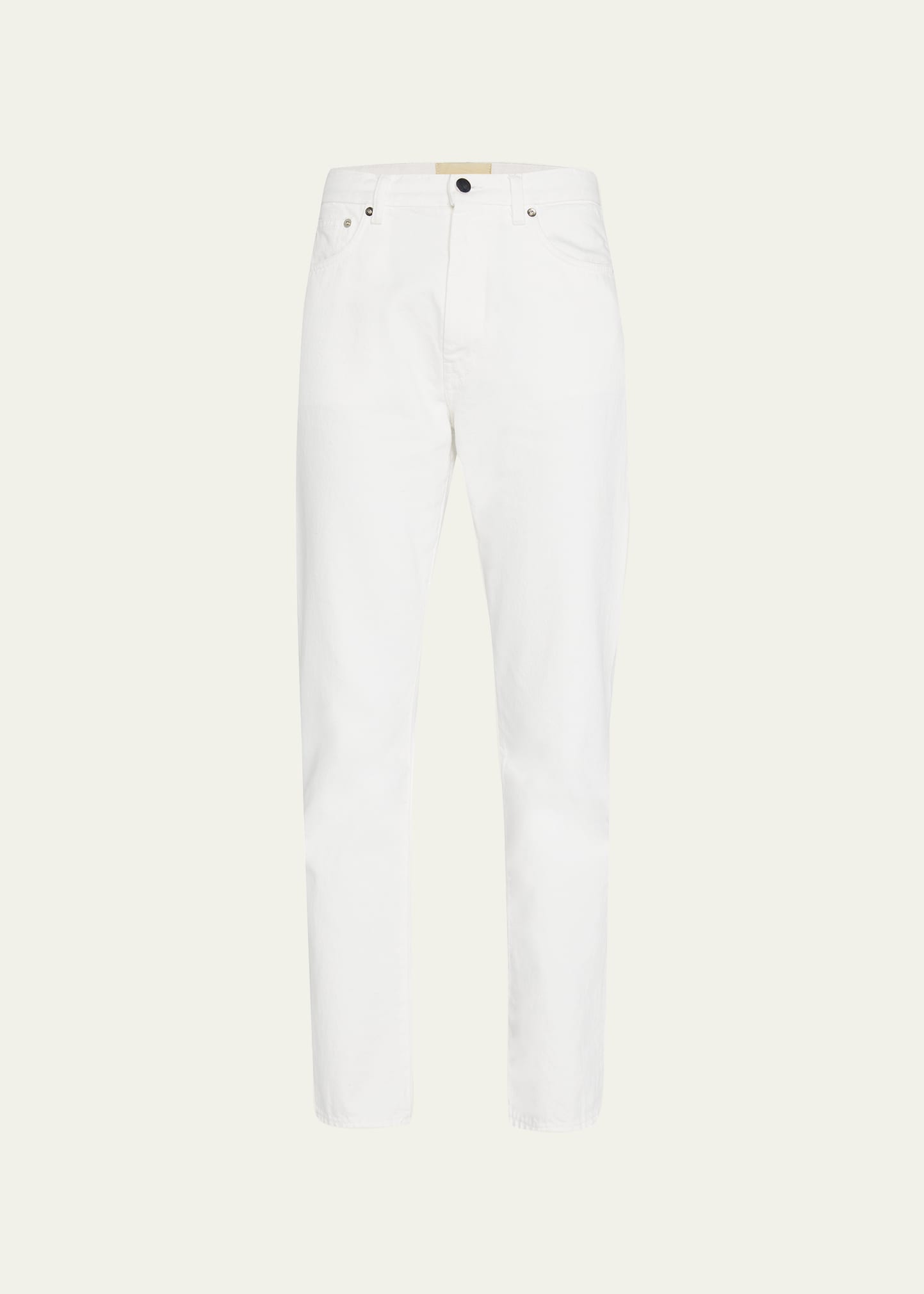 Loulou Studio Wular Straight-leg Ankle Denim Pants In Ivory