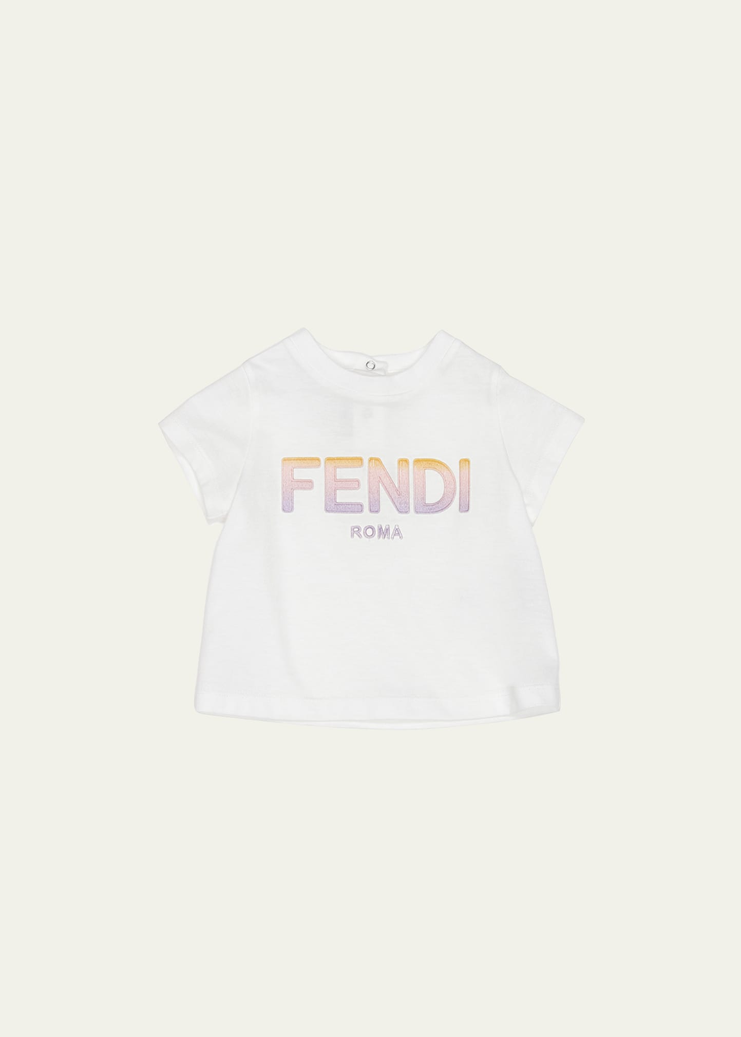 Fendi Girl's Embroidered Logo T-Shirt, Size 3-24M