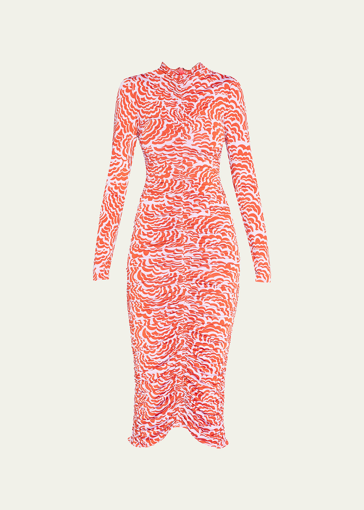 A.L.C. Ansel Floral Ruched Bodycon Midi Dress