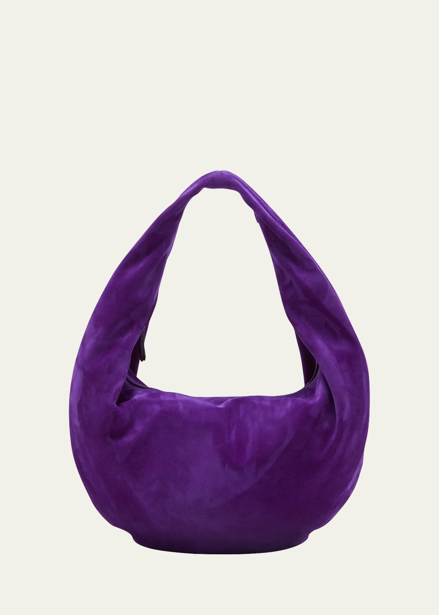 Khaite Olivia Medium Suede Hobo Bag In Violet