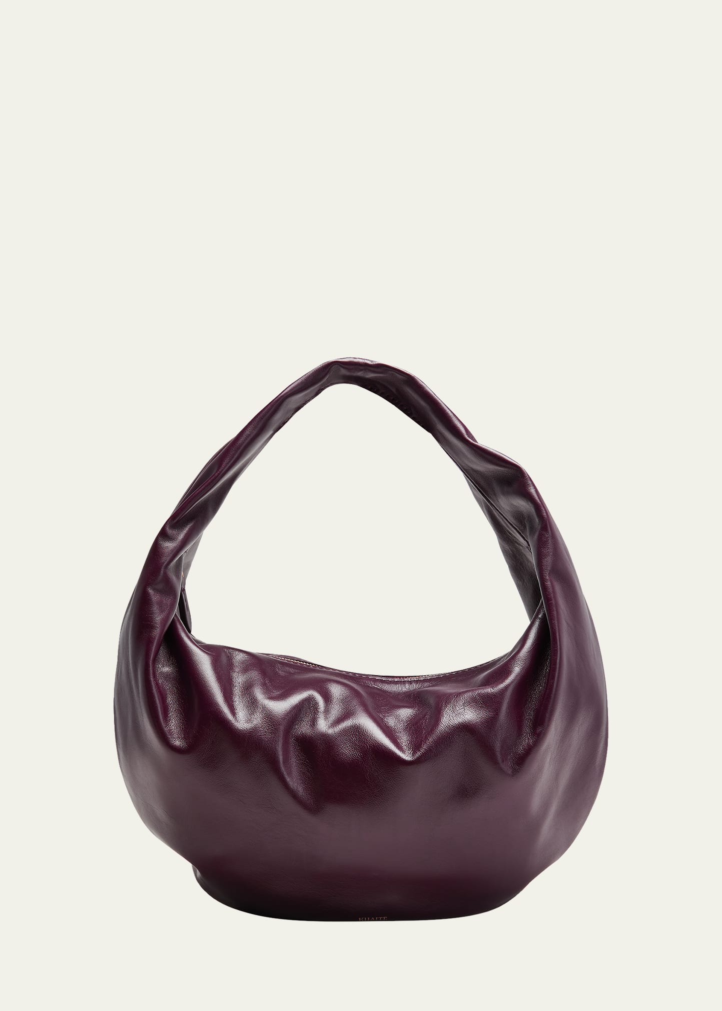Khaite Olivia Medium Leather Hobo Bag In Wine
