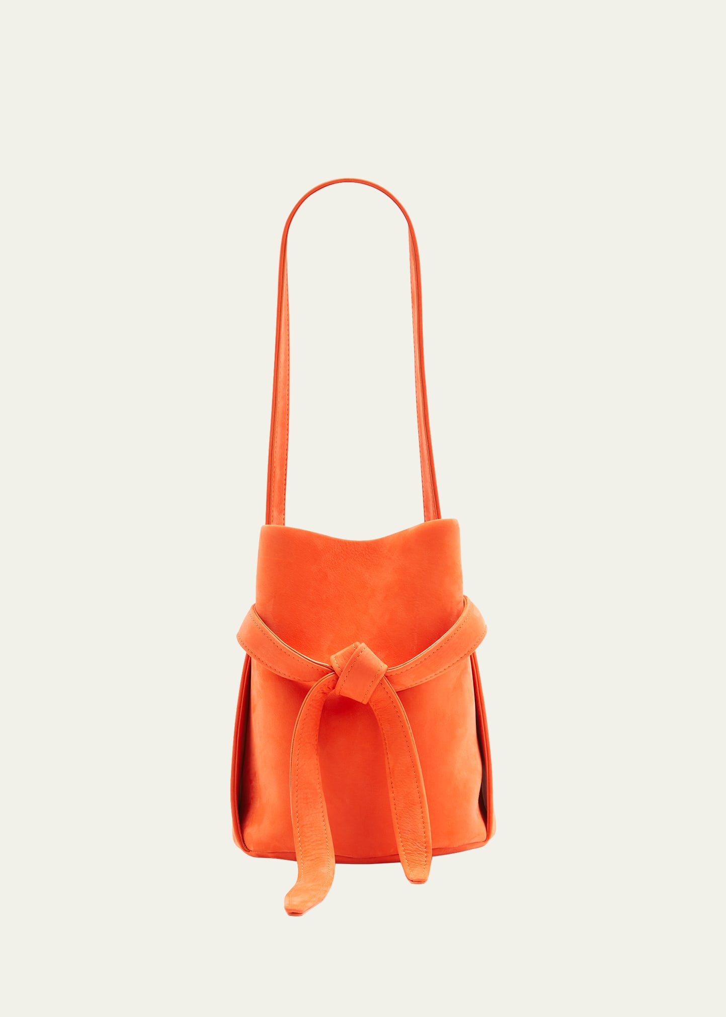 The Row Leo Mini Bucket Bag In Leather In Orange | ModeSens