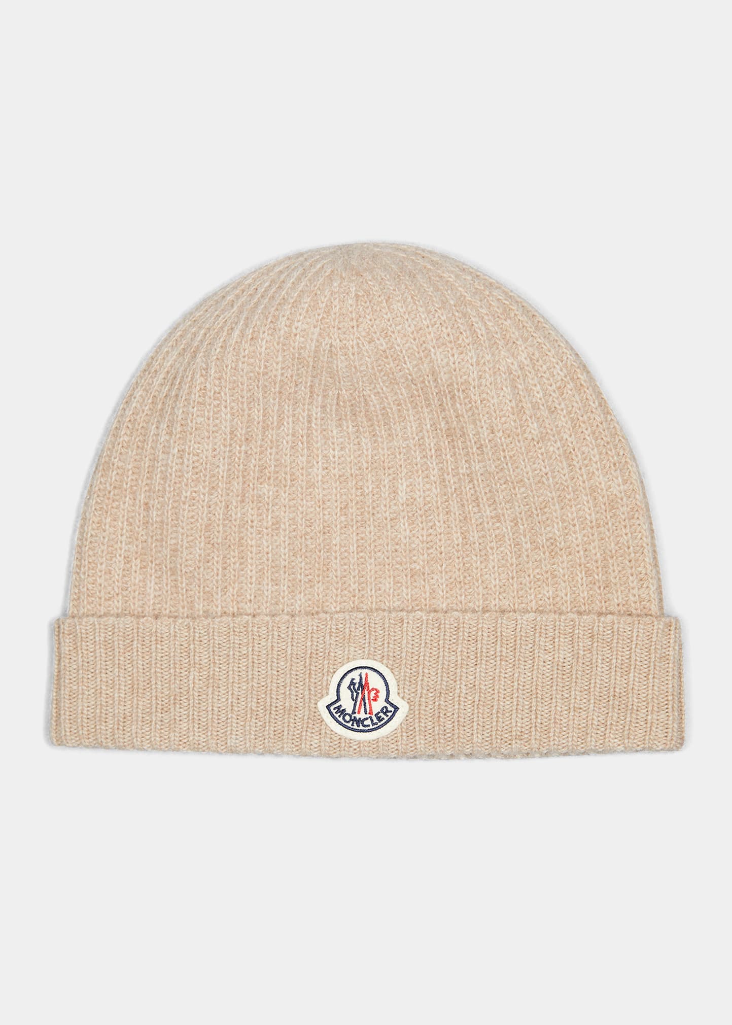 Moncler Wool-cashmere Beanie Hat In Tan