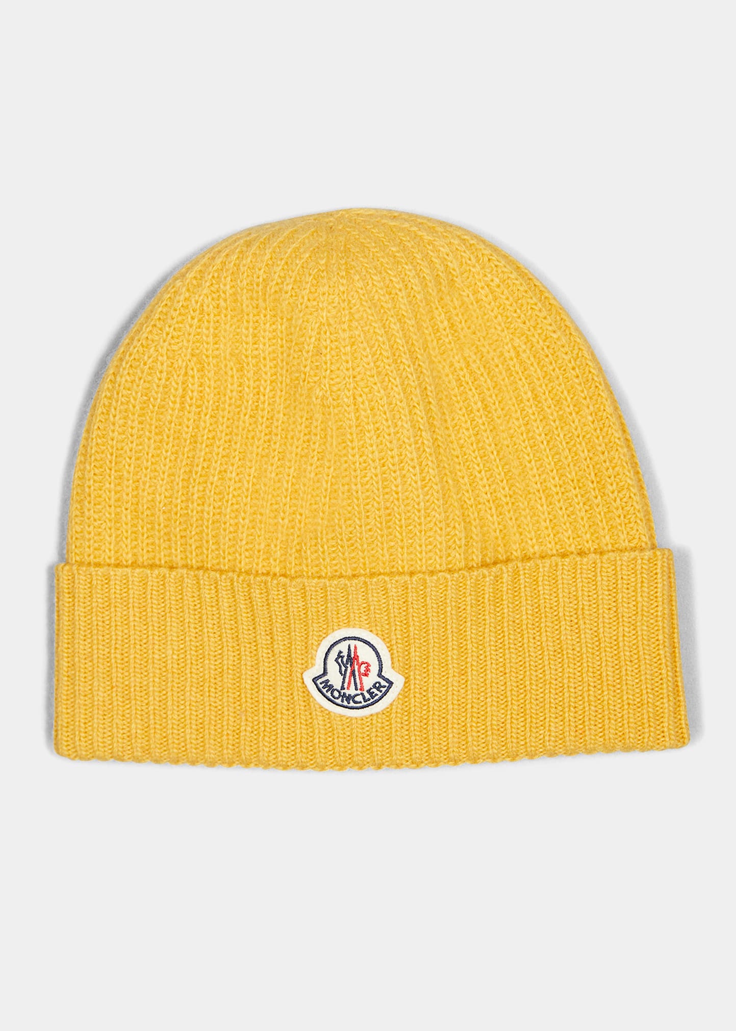 Moncler Men's Cashmere-wool Beanie Hat In Yellow