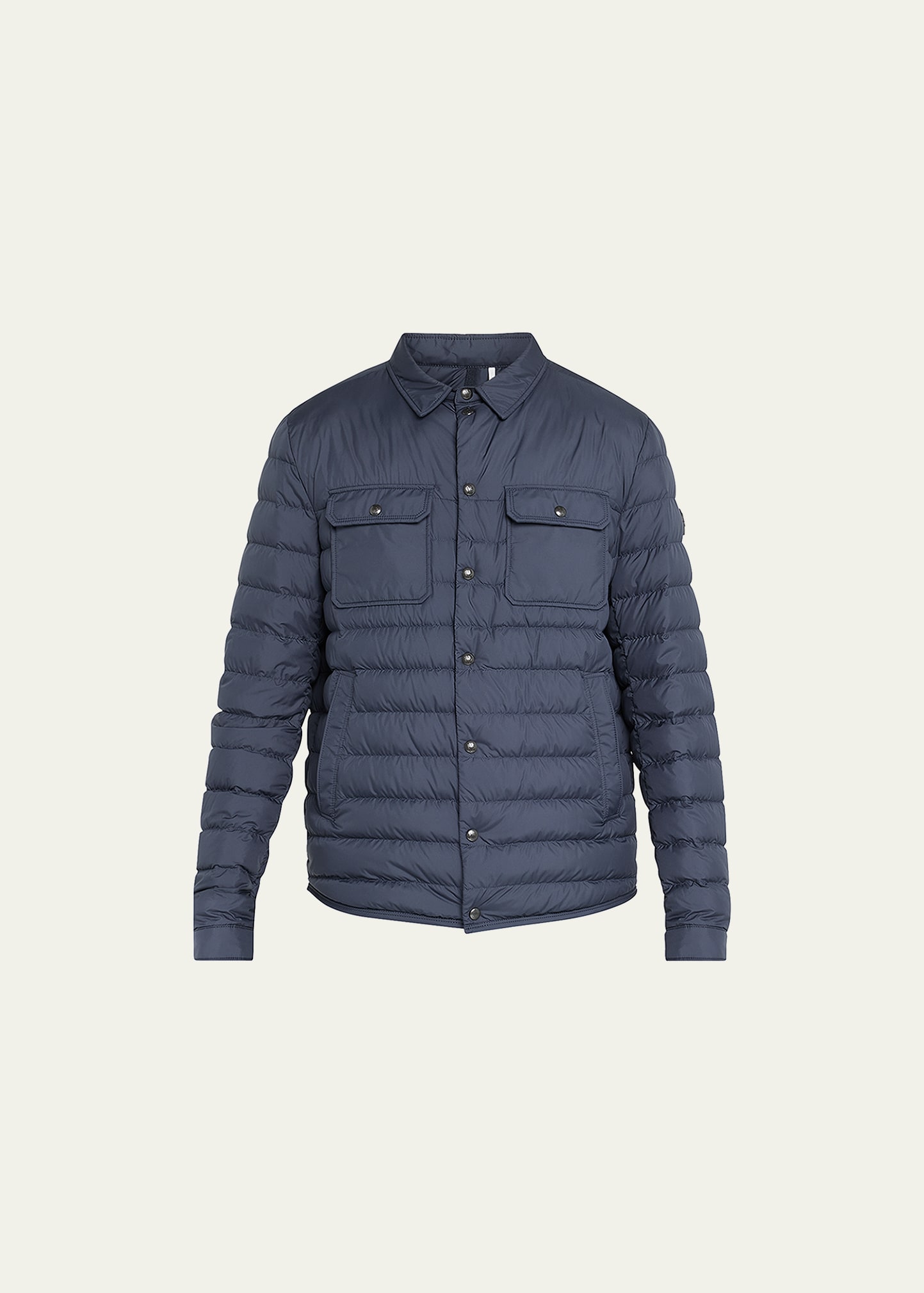 Moncler Men's Sanary Quilted Down Shirt Jacket In Navy