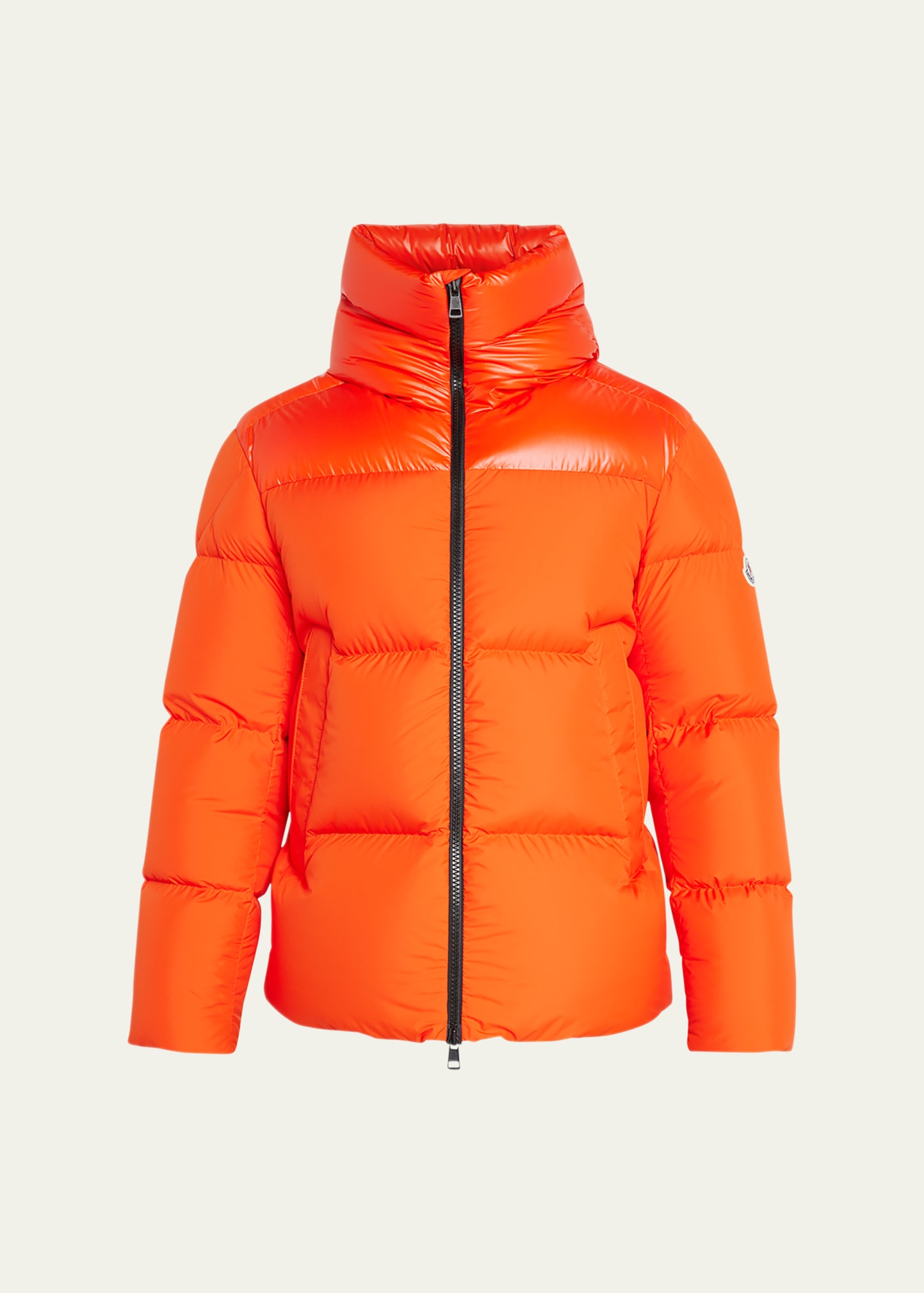 Shop Moncler Men's Damavand Quilted Puffer Jacket In Bright Orange