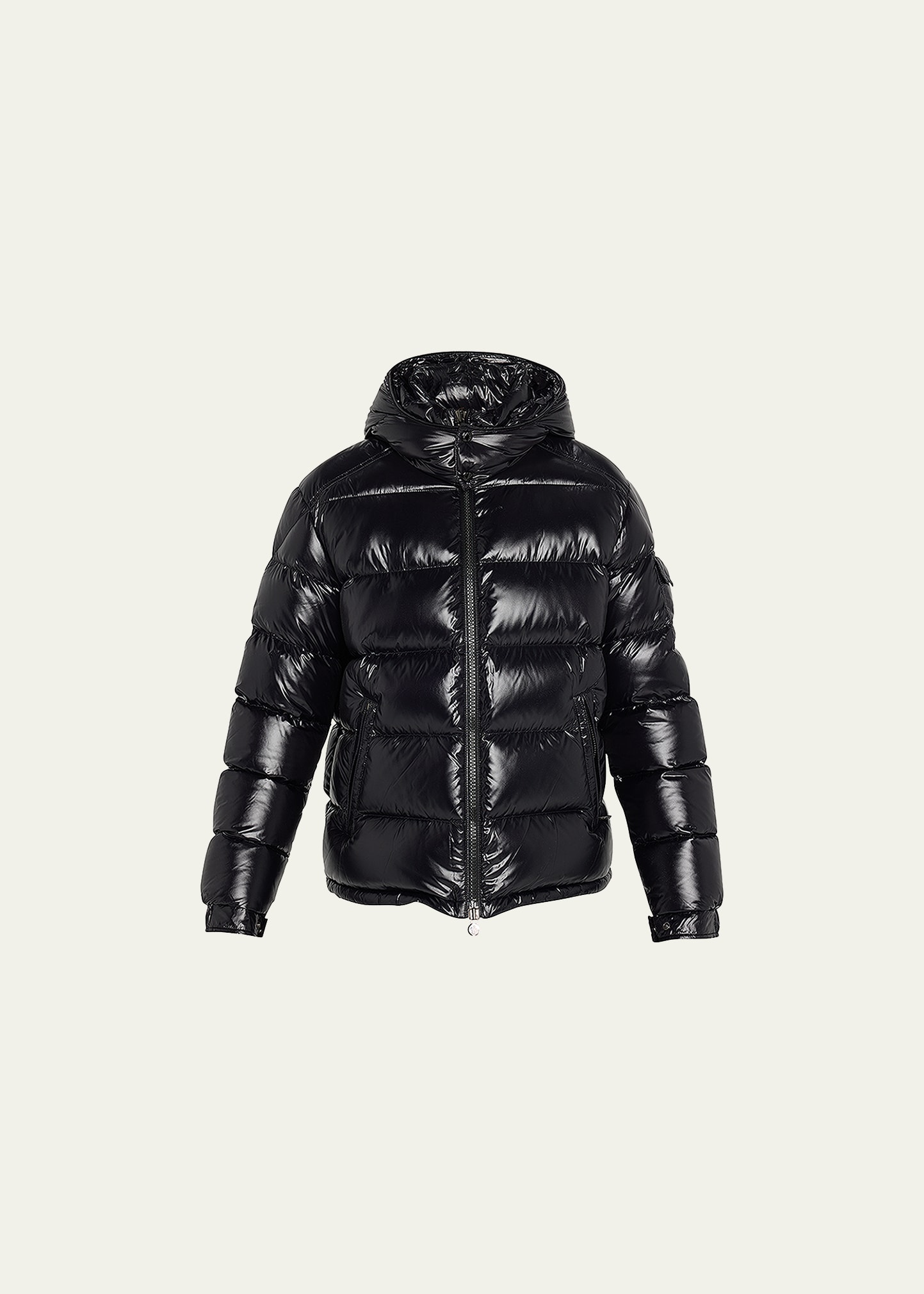 Moncler Maya Lacquered Down Jacket In Black | ModeSens