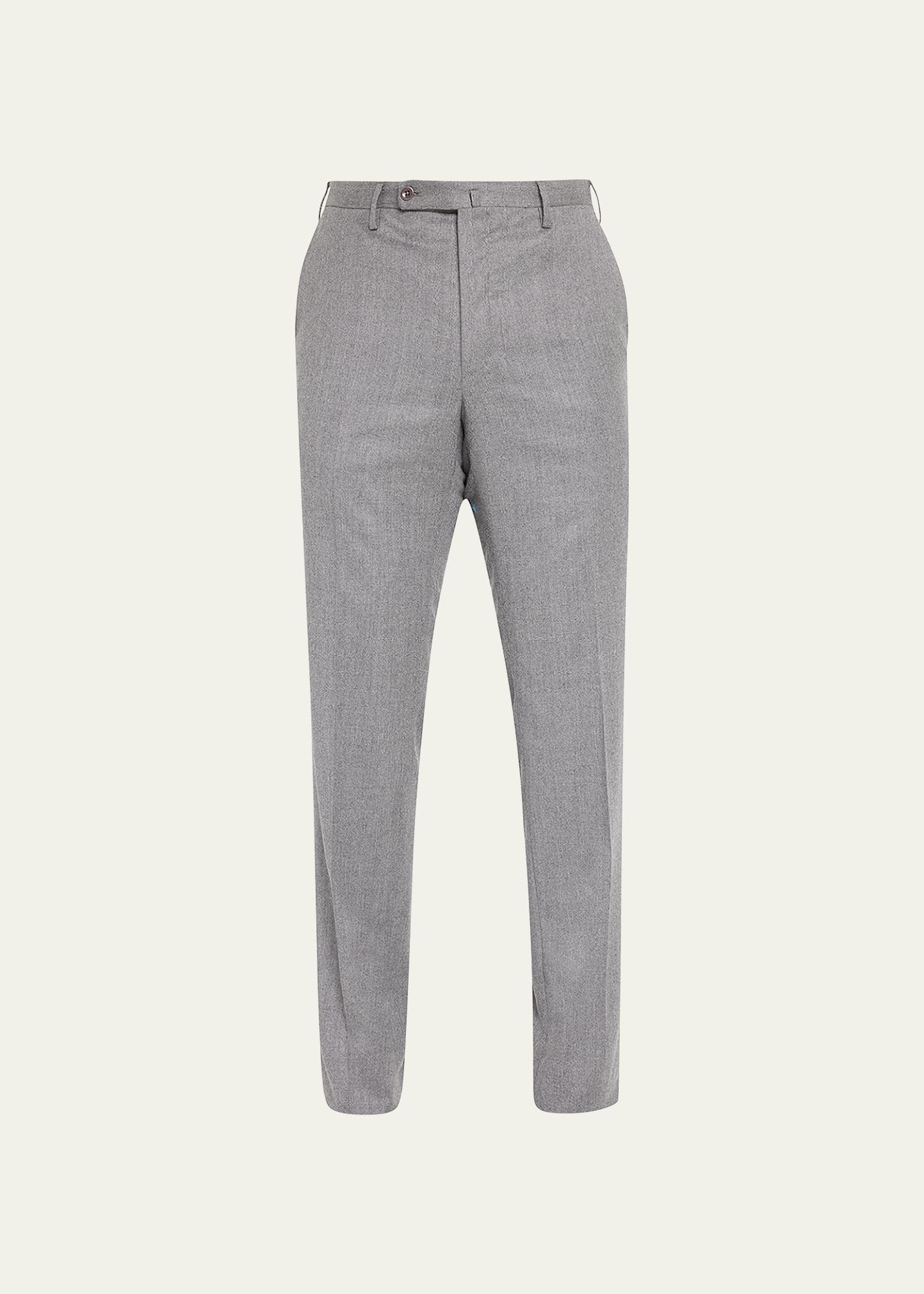 Incotex Men's Wool-silk Flannel Trousers In 910grigio Medio