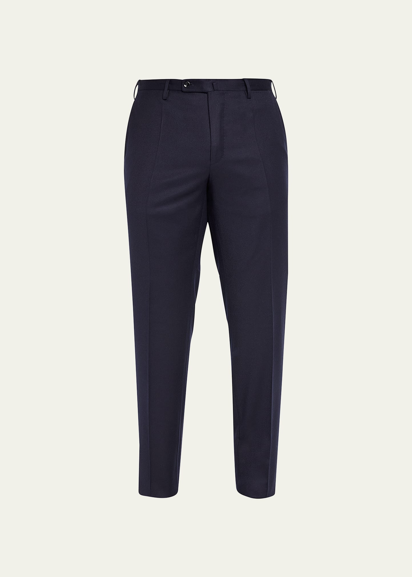Incotex Tapered Pleated Wool-flannel Trousers In 820blu Scuro