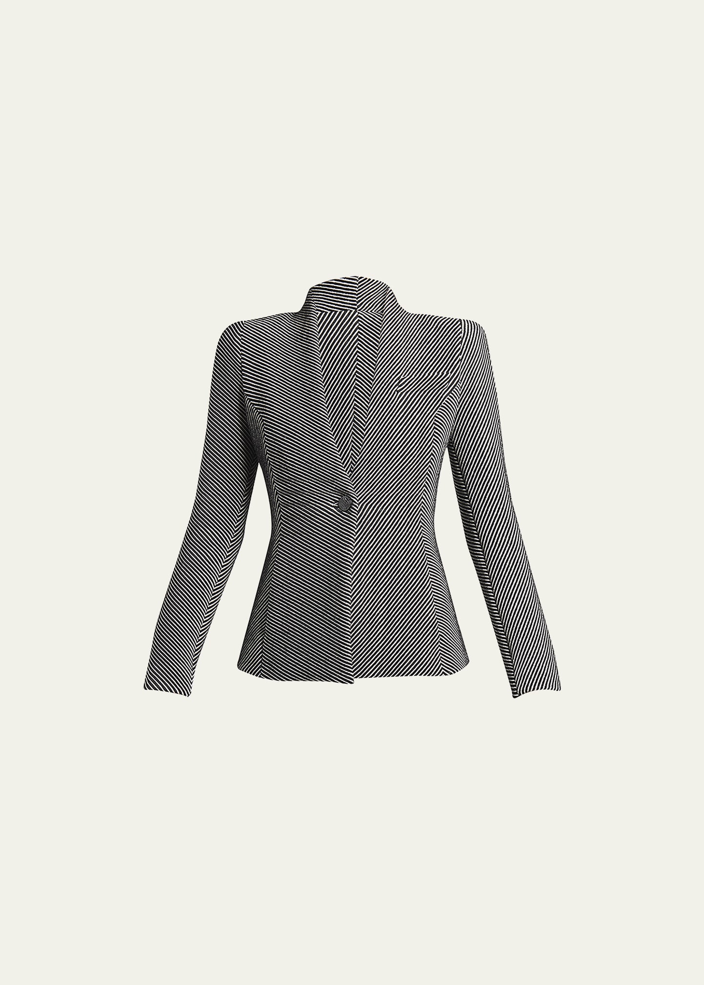 Diagonal Stripe Single-Breasted Jersey Jacket