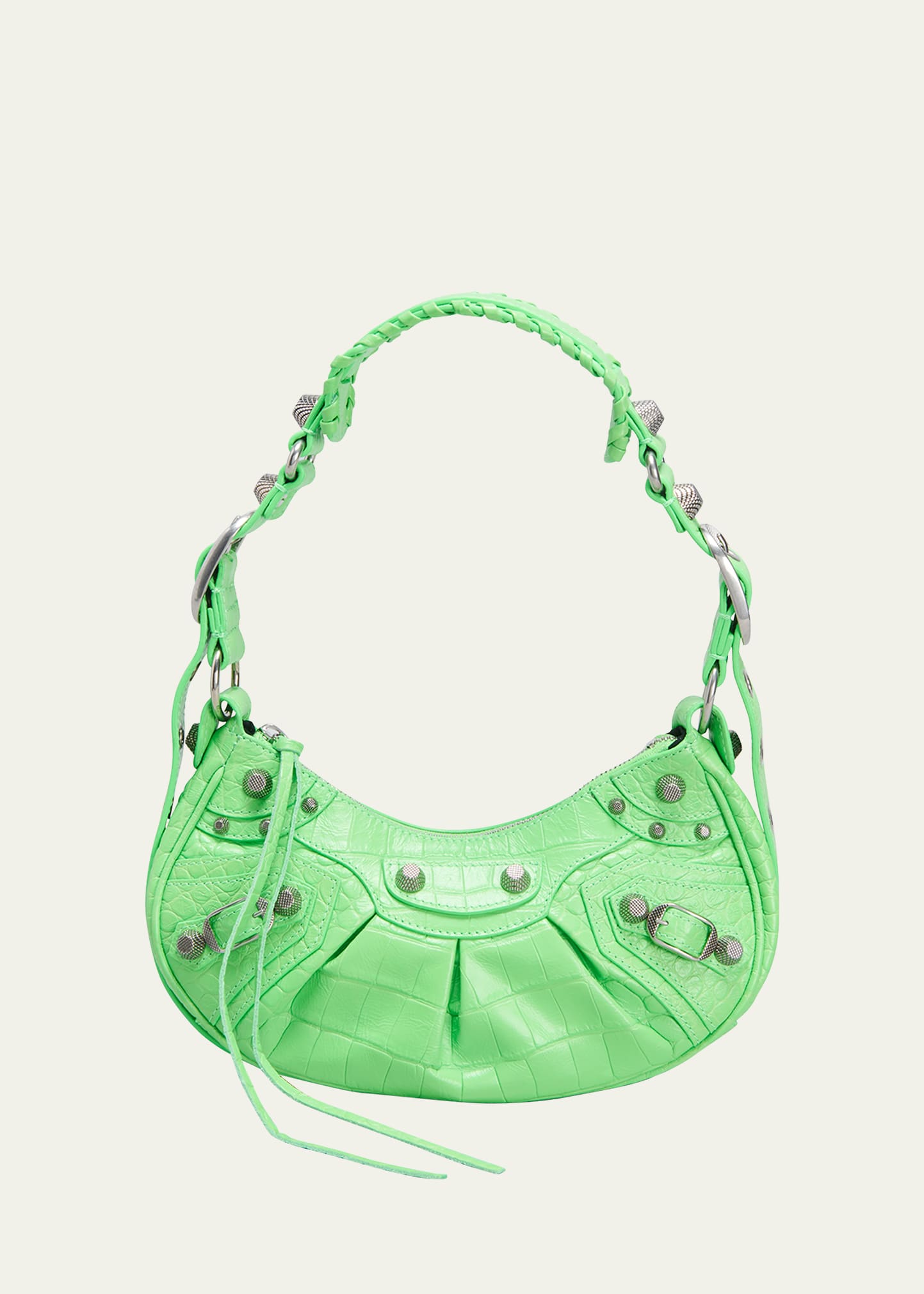 le cagole xs shoulder bag crocodile embossed