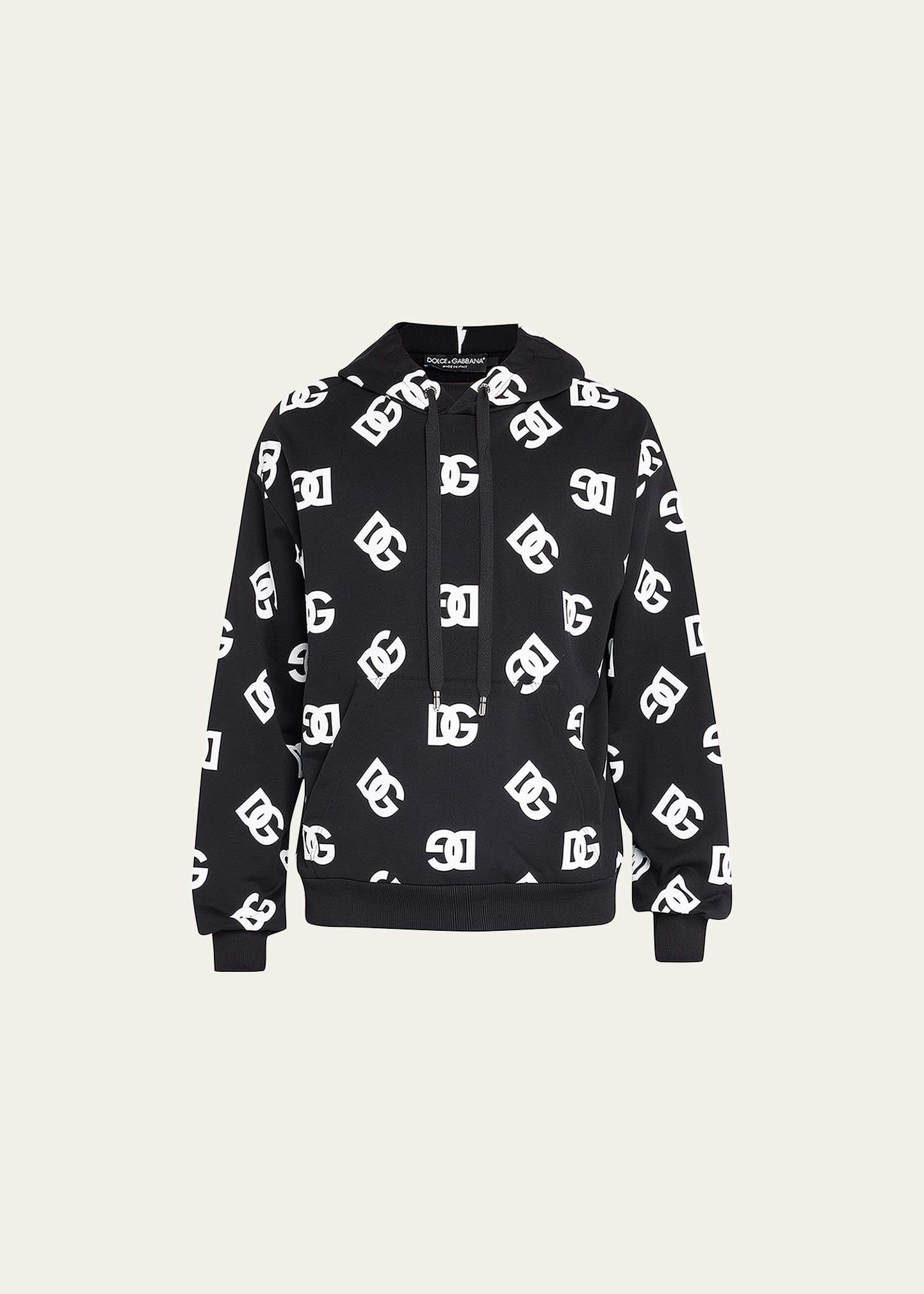 Dolce & Gabbana All-over Logo-print Cotton Hoodie In Logo Print