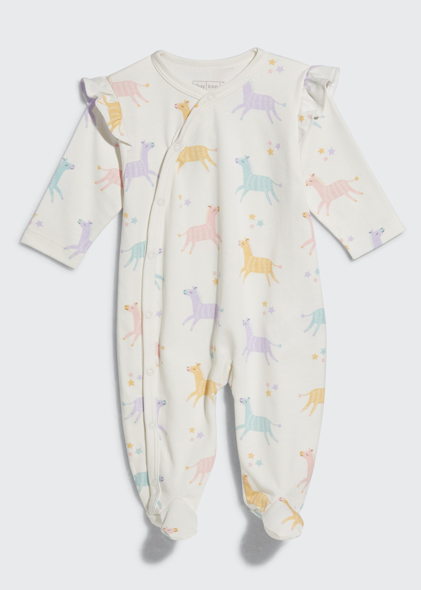 Girl's Zebra Zone Footie Pajamas, Size Newborn-9M