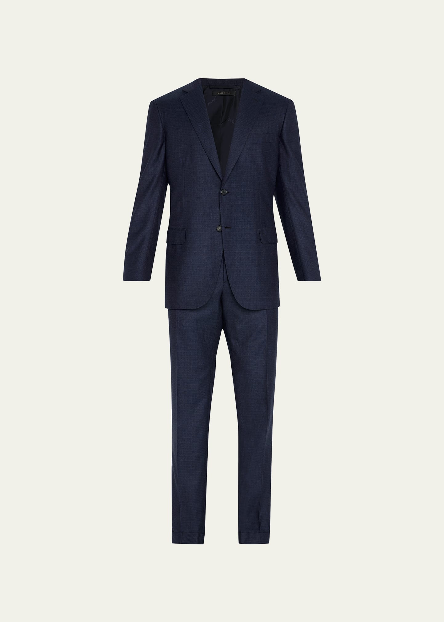 Brioni Men's Mouline Twill Wool Suit In Navy