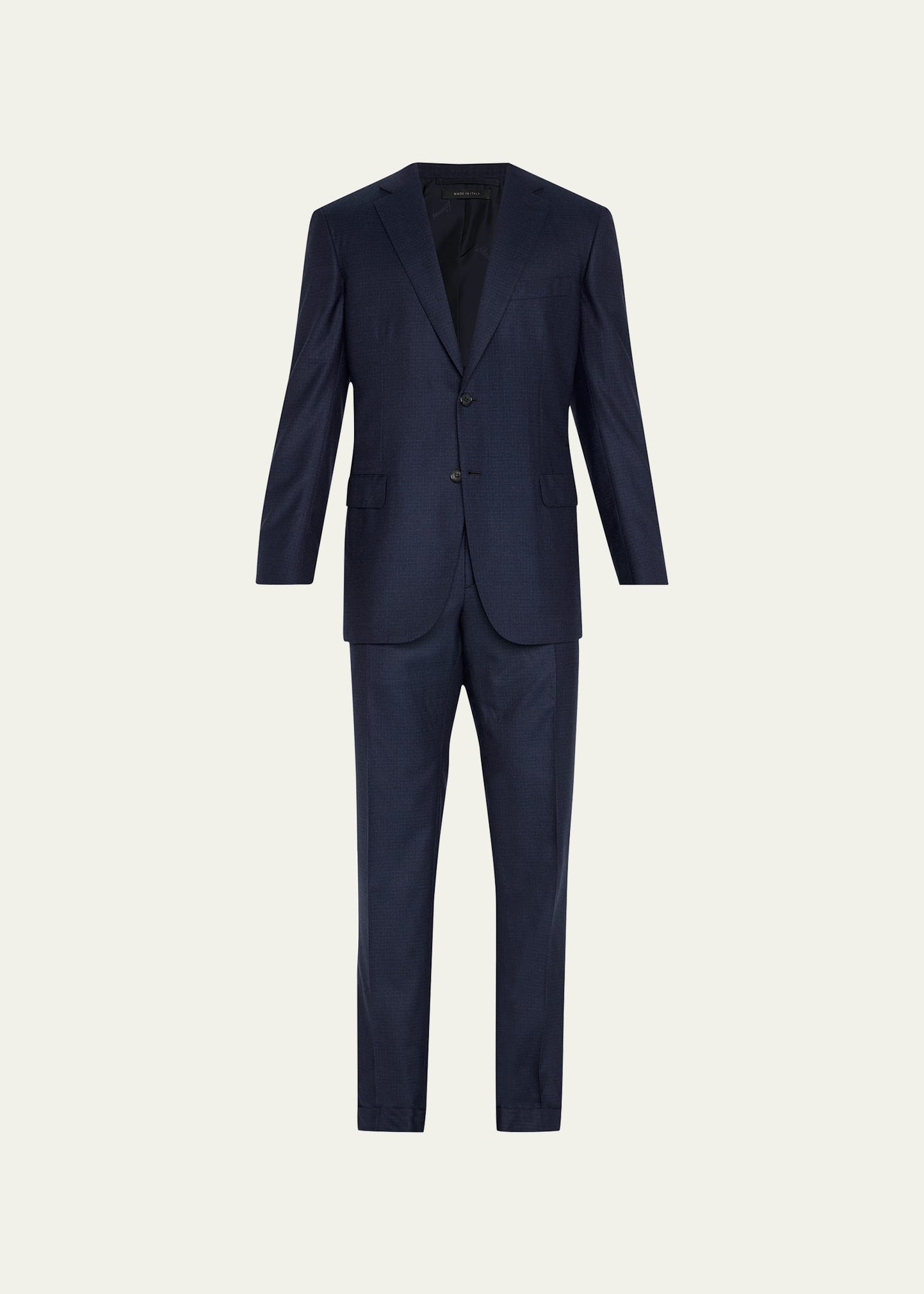 Shop Brioni Men's Mouline Twill Wool Suit In Navy