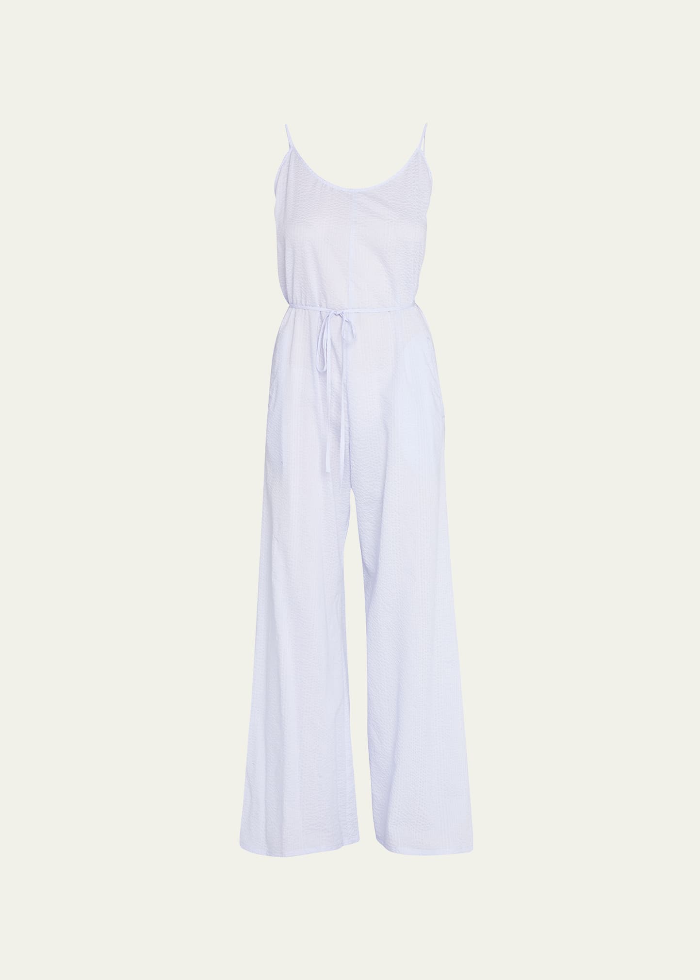 Rivet Utility Sun Goddess Wideleg Linen Jumpsuit In Lilac ModeSens