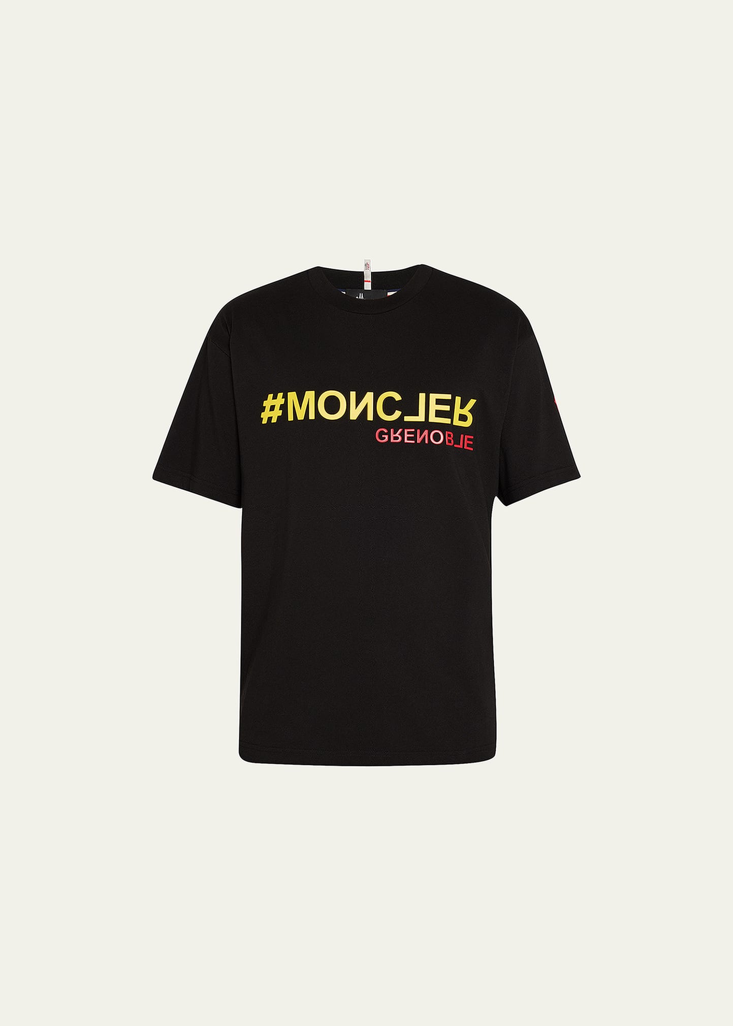 Shop Moncler Men's Logo Crew T-shirt In Black