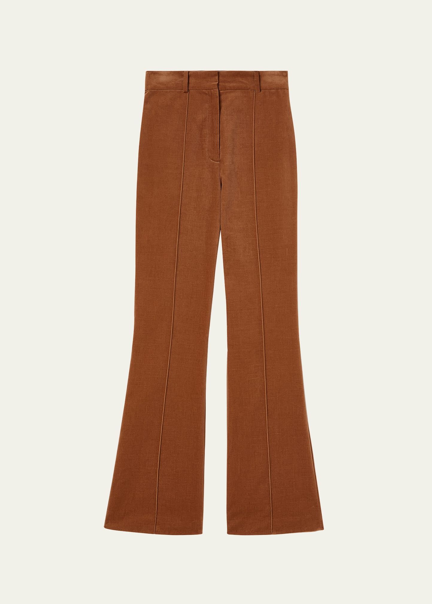 High-Waisted Flare Cotton Velvet Pants