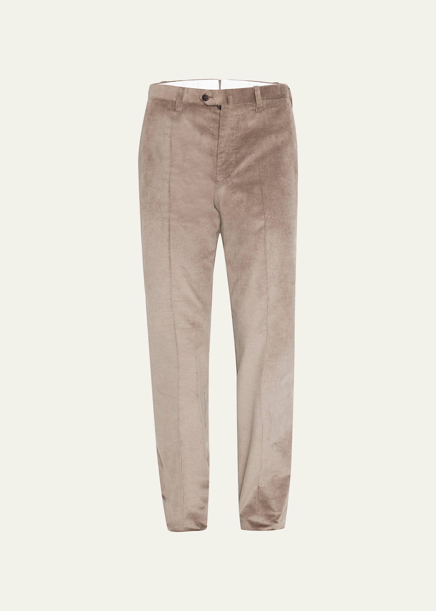 Cesare Attolini Men's Regular-fit Corduroy Ff Trousers In N31-taupe