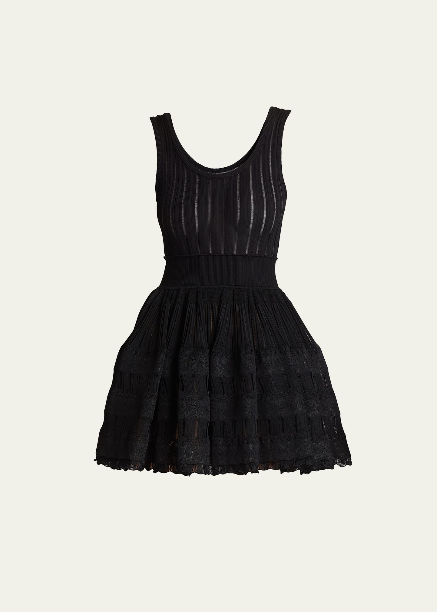 Alaïa Knit Mini Skater Dress In Rose Dragee