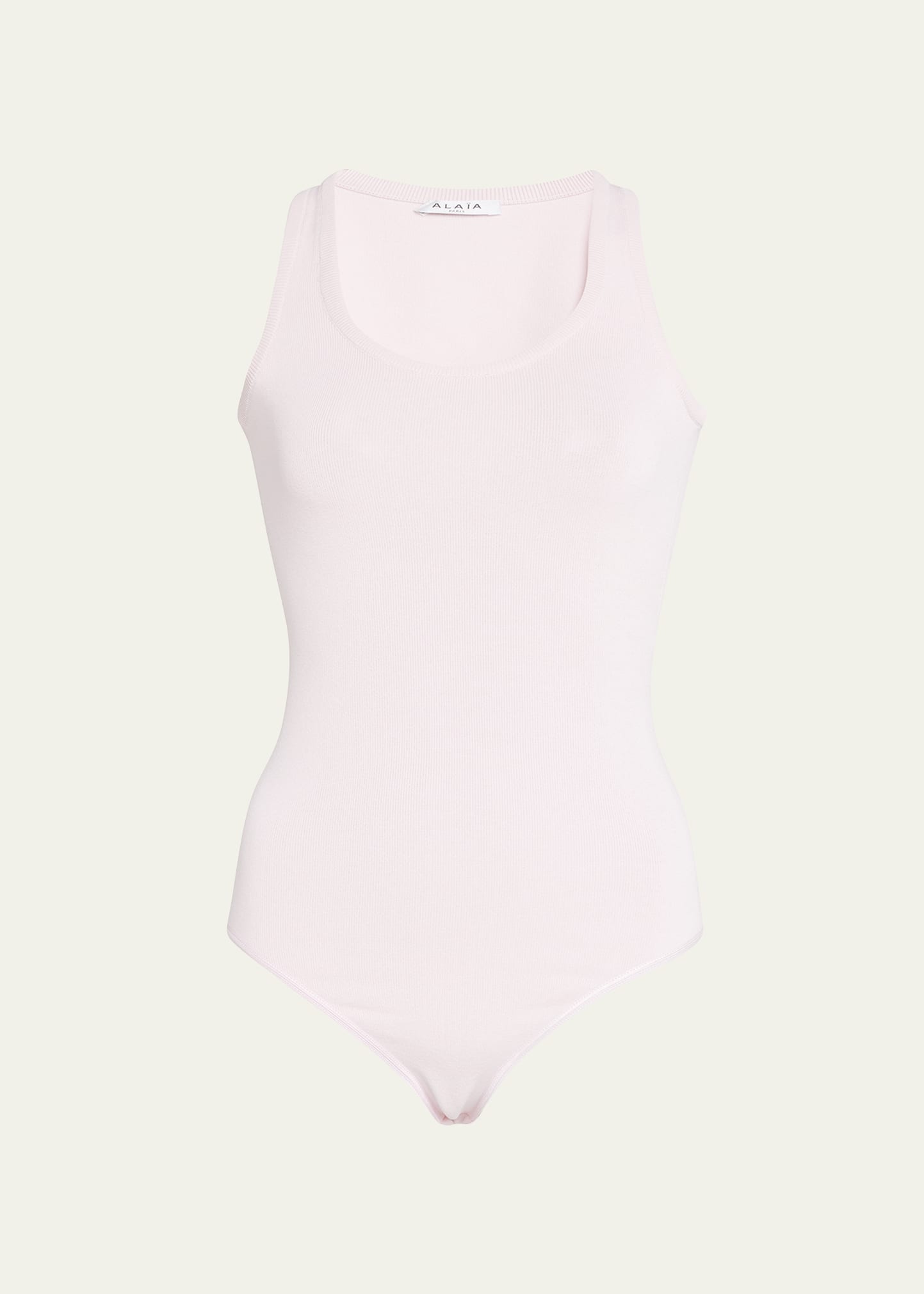 Alaïa Rib Tank Bodysuit In Rose Dagee
