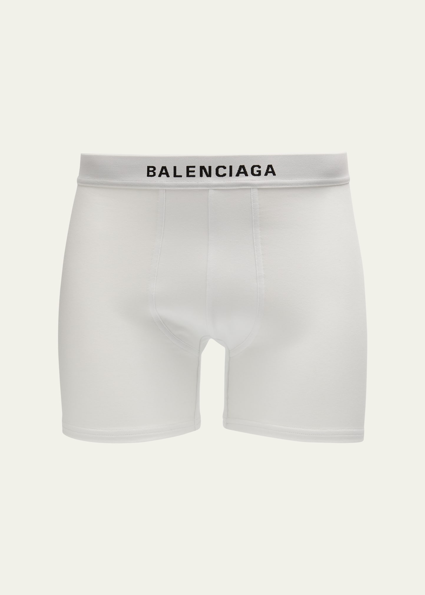 Balenciaga Men's Cotton-stretch Logo Boxer Briefs In White,black