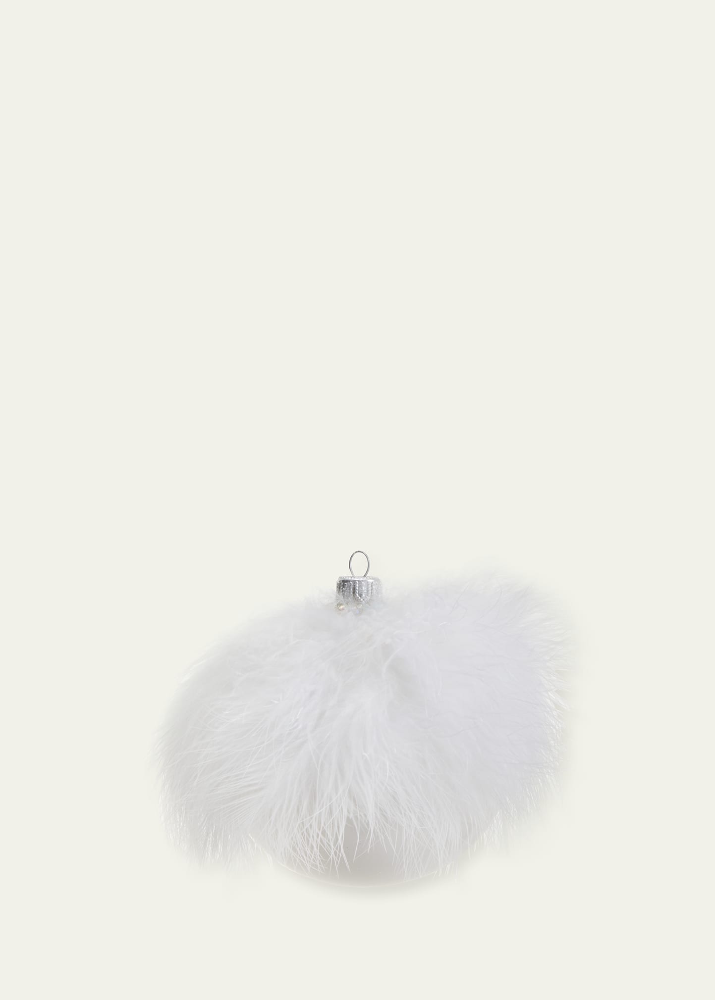 Bergdorf Goodman Feather Ball Ornament In White