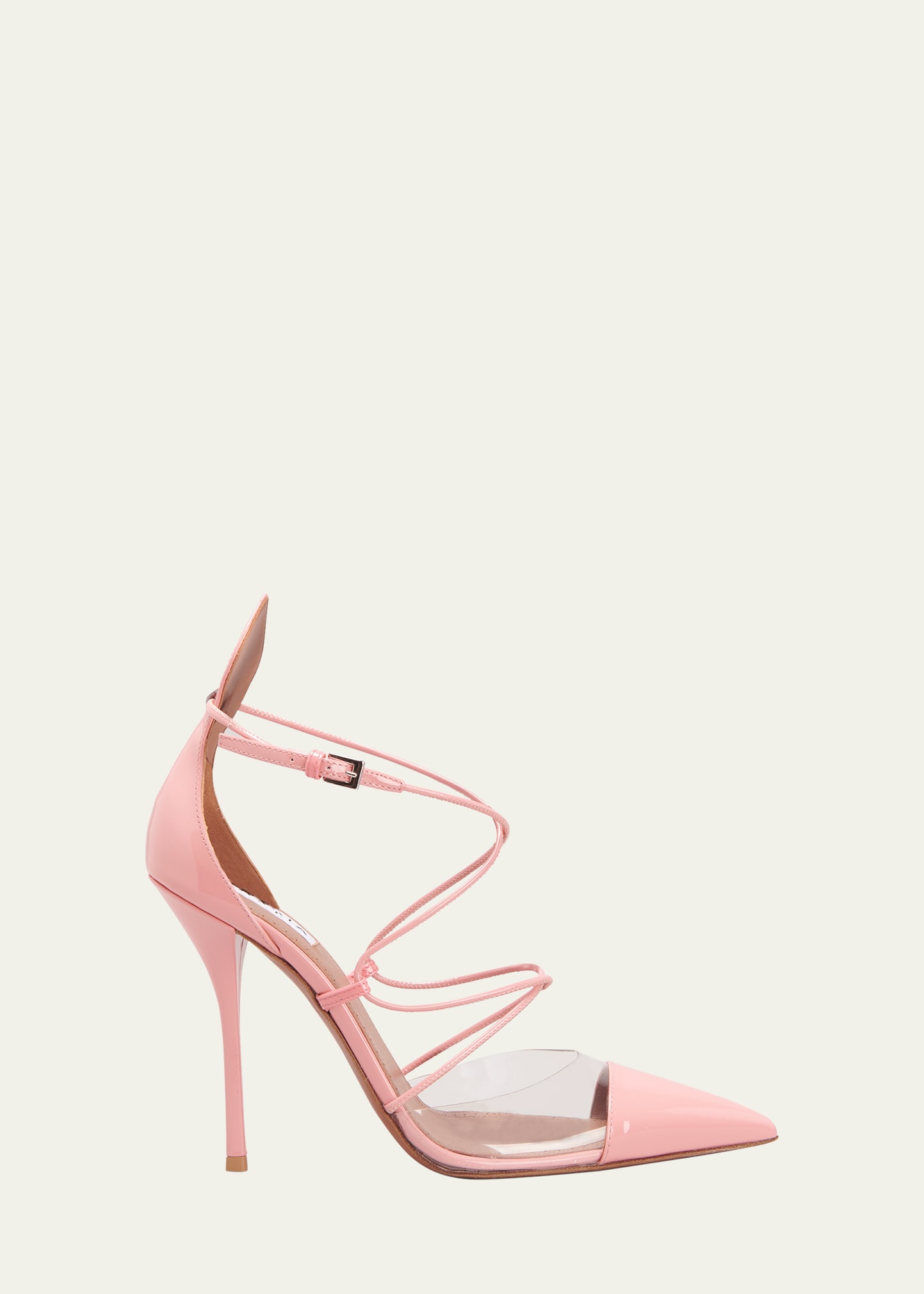 ALAÏA PATENT PLEXI LACE-UP PUMPS