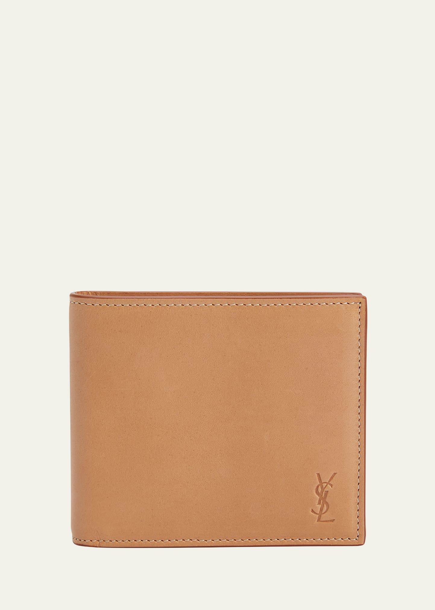Men's Cassandre Shadow Leather East/West Bifold Wallet w/ Coin Pouch