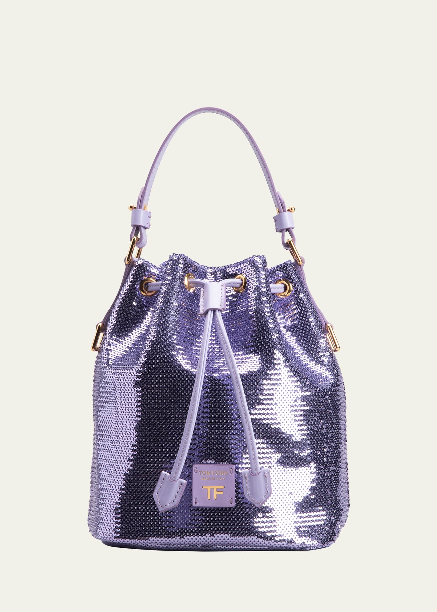 Sequin Glitter Drawstring Bucket Crossbody Bag, Pu Leather Top