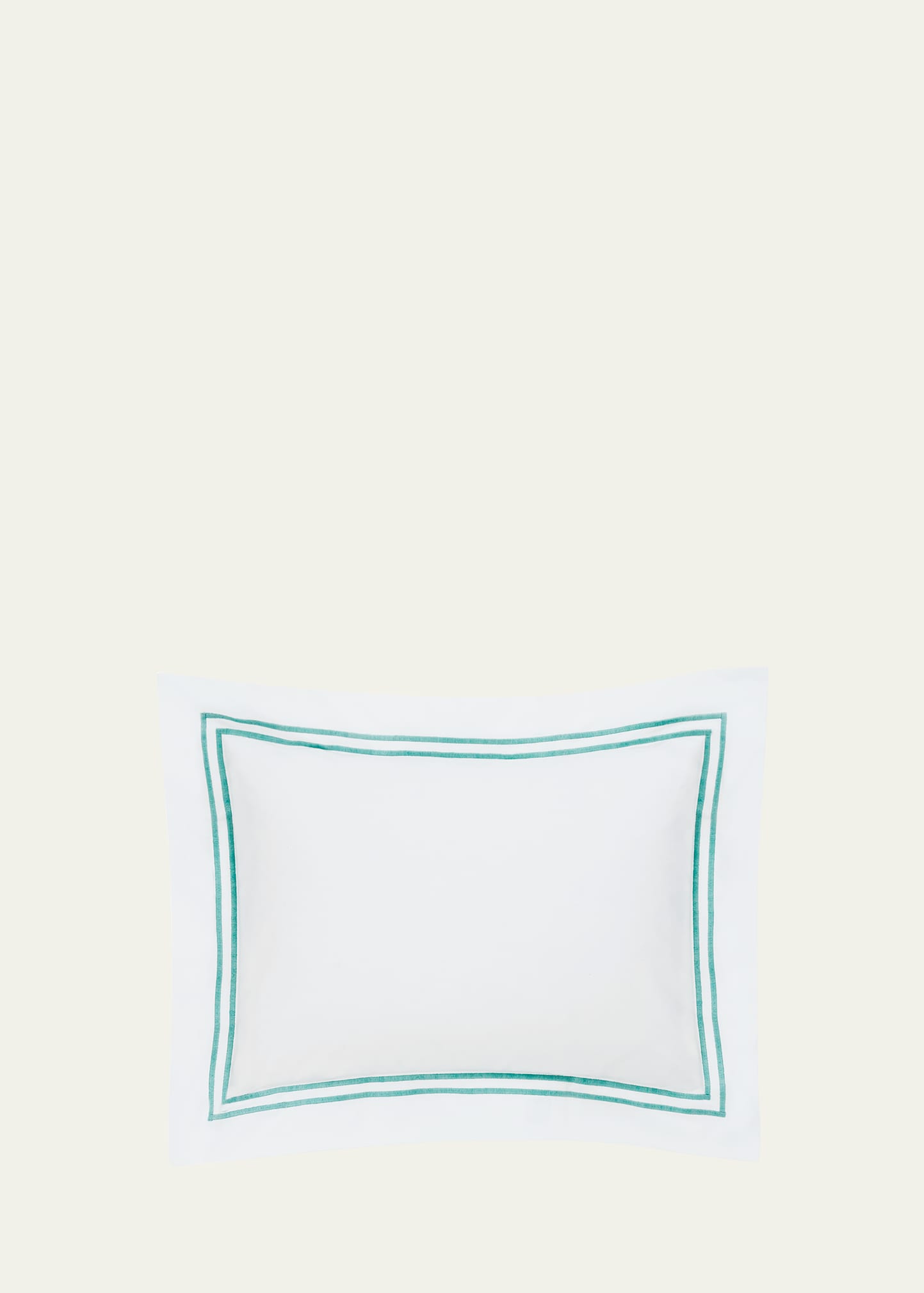 Shop Sferra Grande Hotel Boudoir Sham, 12" X 16" In White/aqua