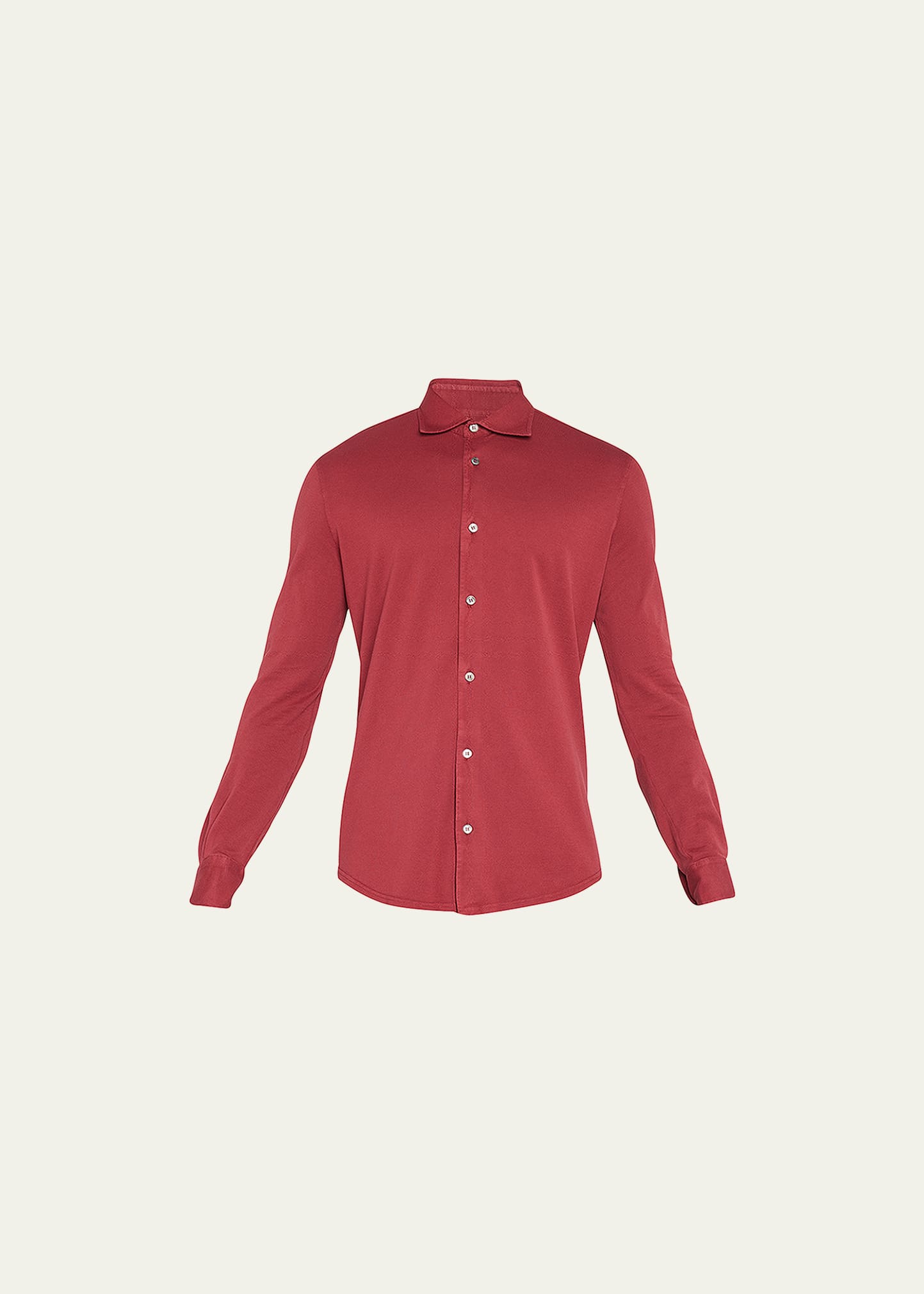 Fedeli Men's Frosted Piqué Polo Shirt In Burgundy