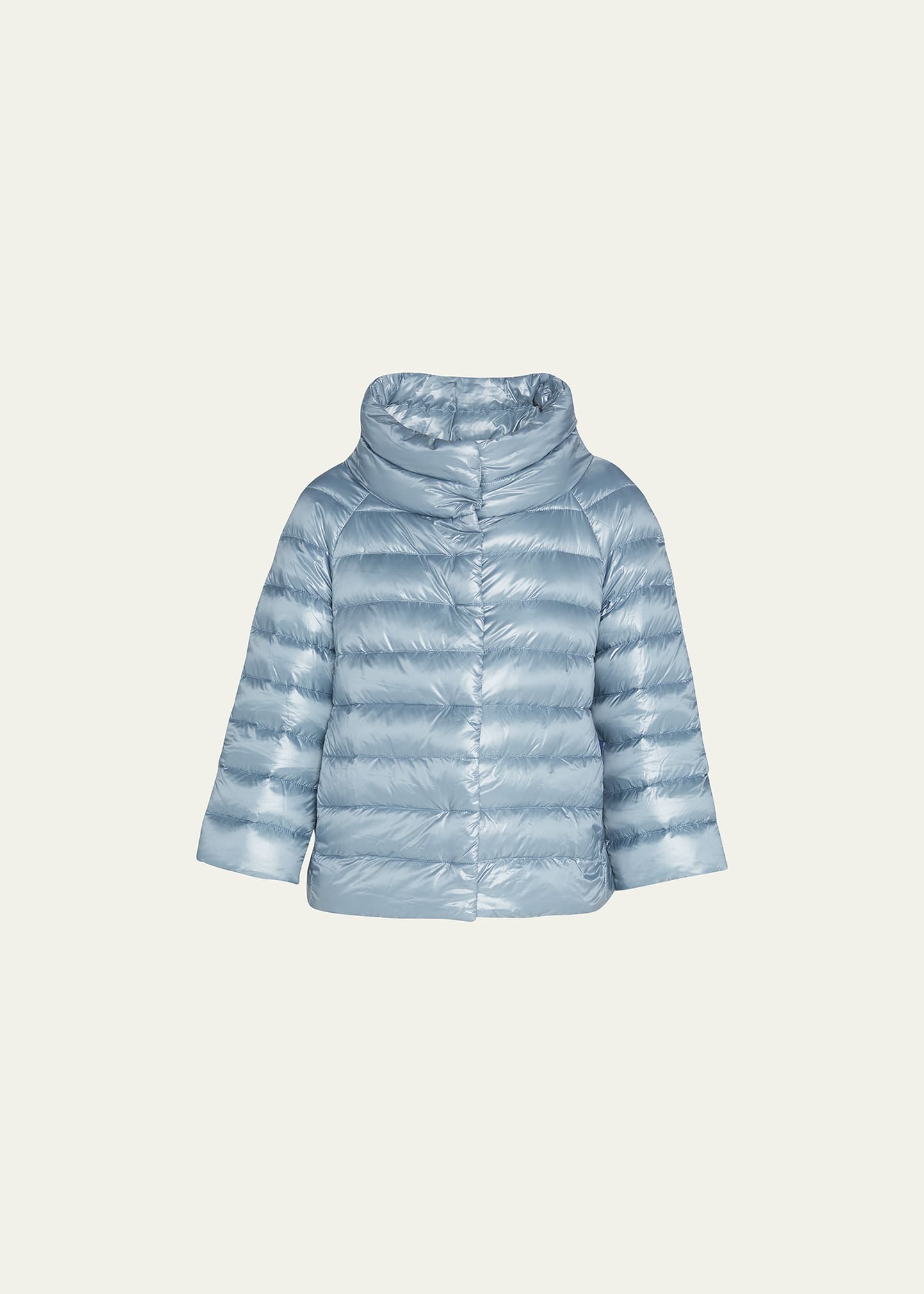 Herno Sofia Ultralight 3/4 Sleeve Bolero In Pastel Blue