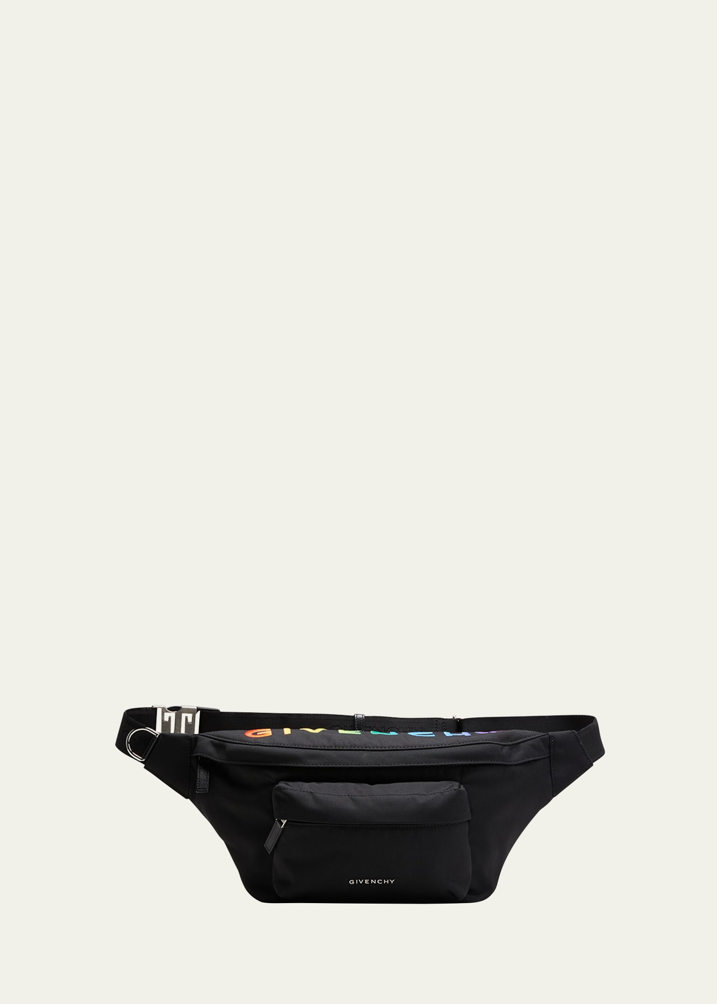 Givenchy Men's Essential U Multicolor Logo Belt Bag In Black