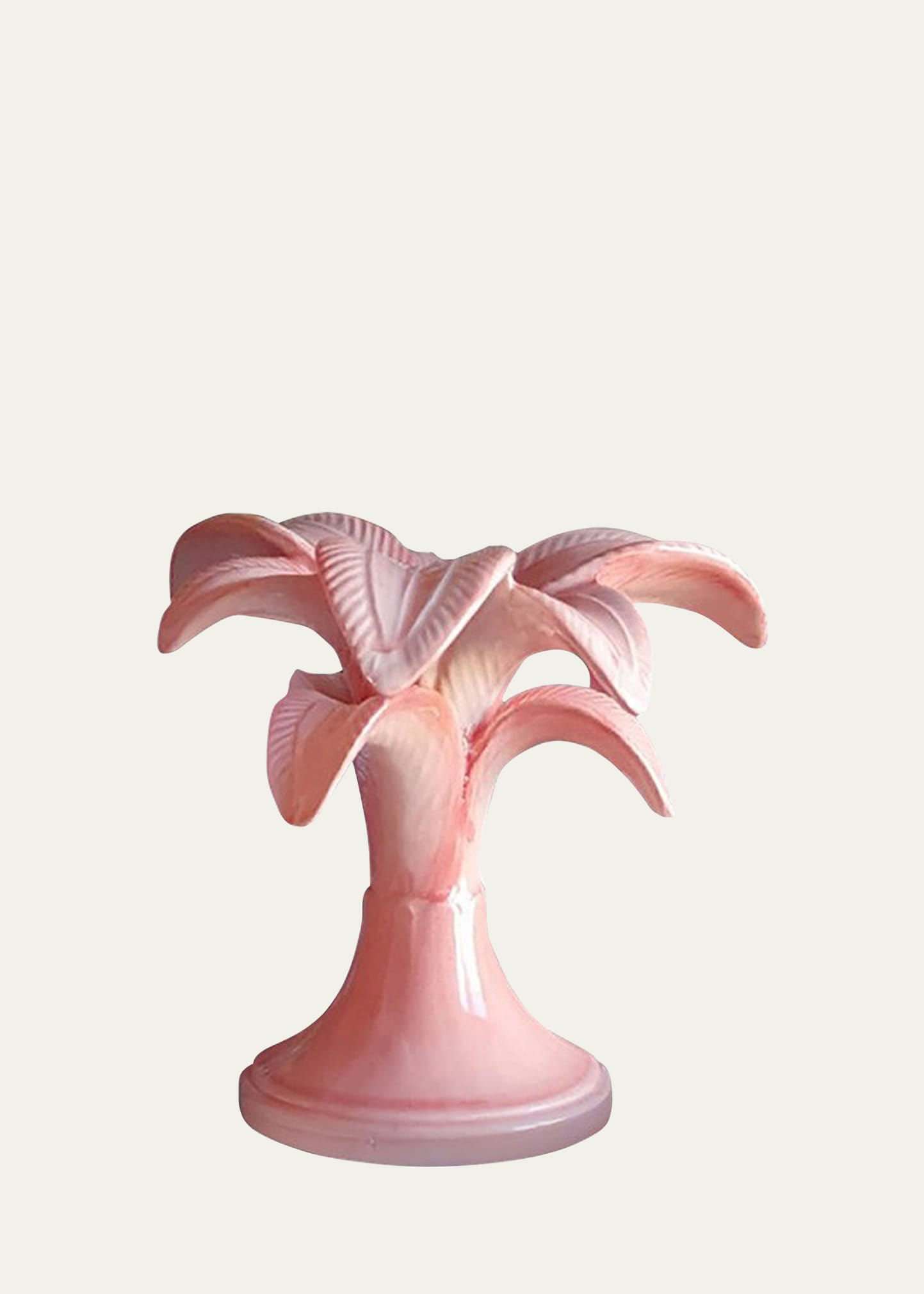 Les Ottomans Palm Candle Holder, Pink - 5.3"