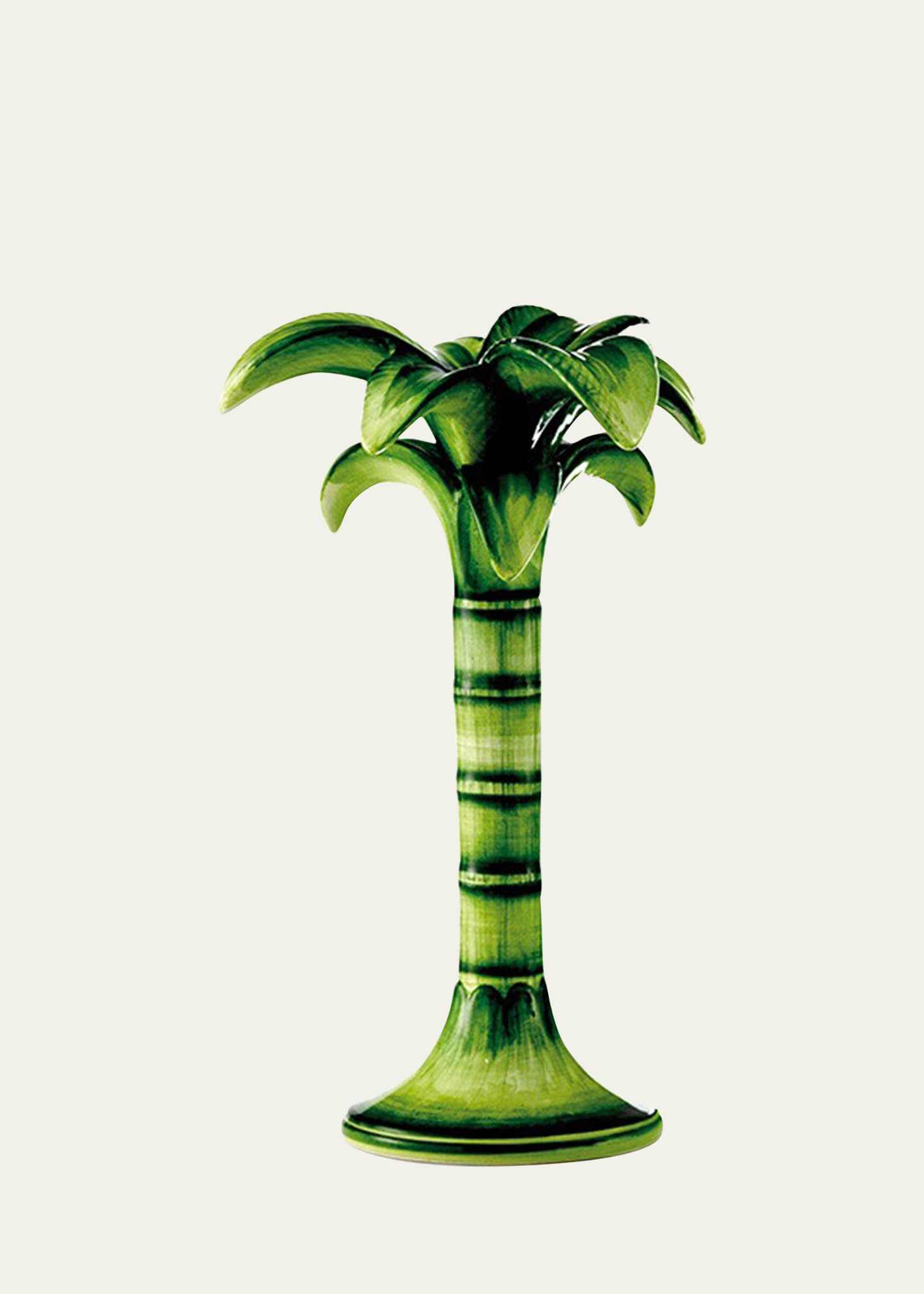 Palm Candle Holder, Green - 9.8"