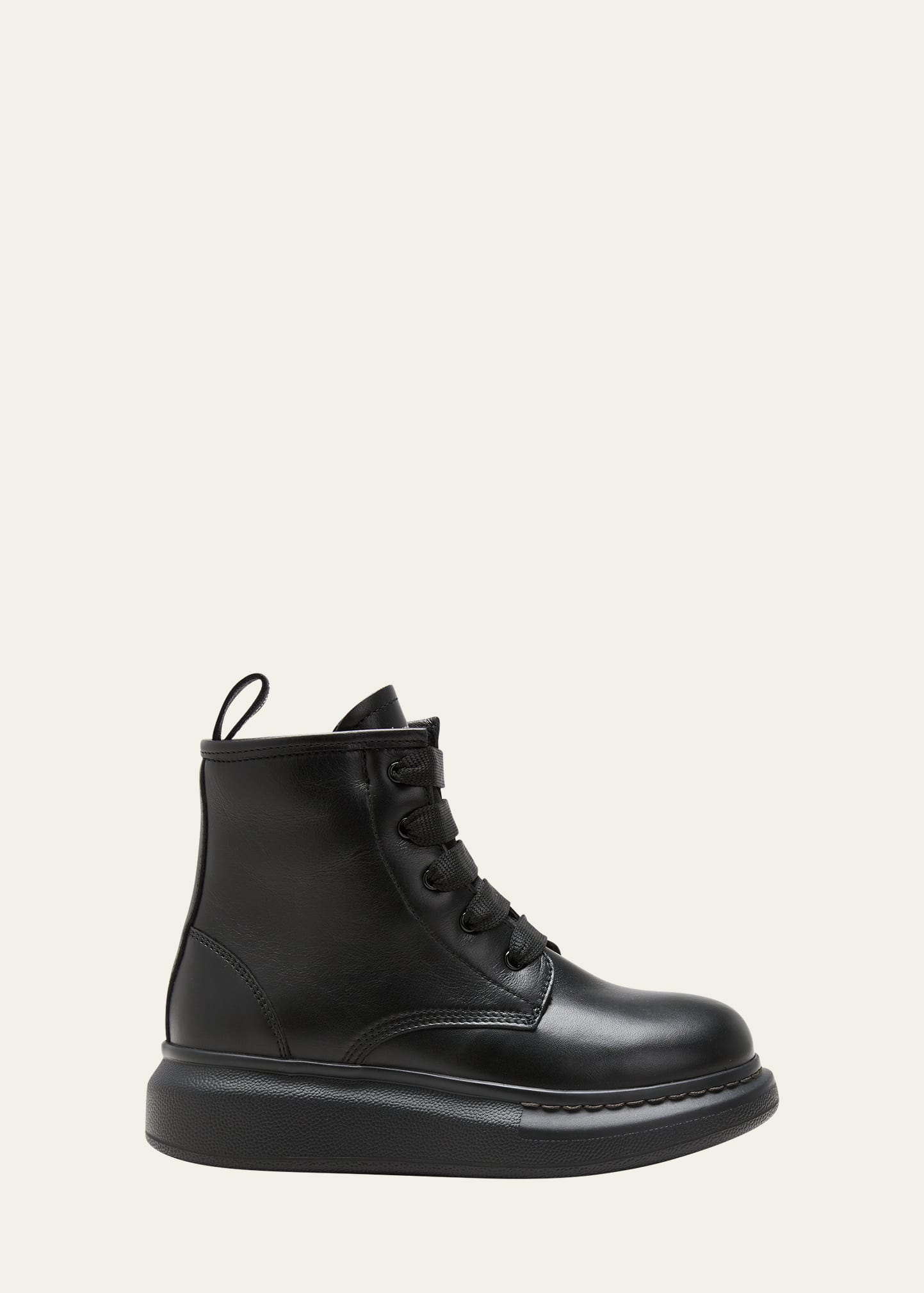 Alexander Mcqueen Kid's Leather Lace Up Boots, Toddlers/kids In Black