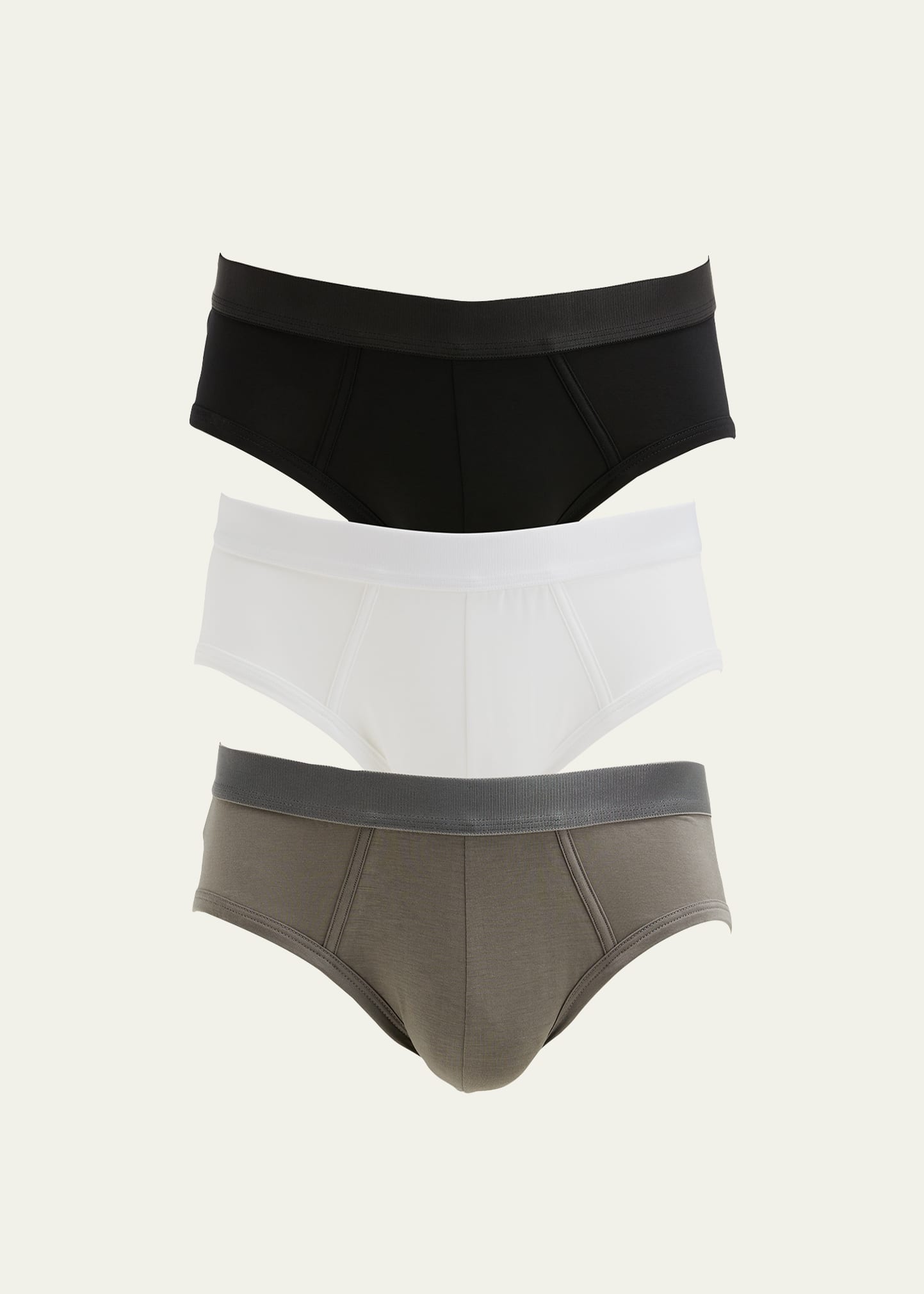 Cdlp Pack Of Three Lyocell-blend Briefs In Blacksky Greywhit