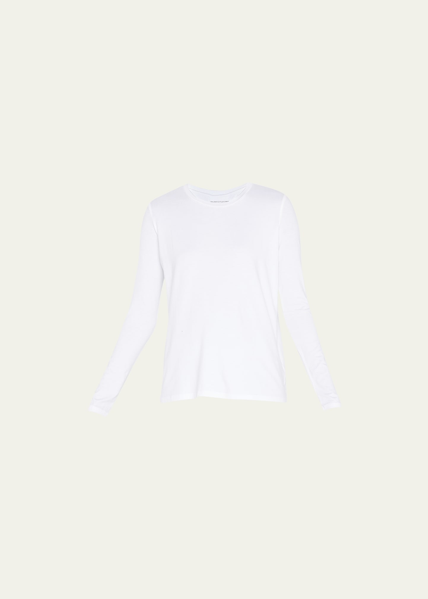 Majestic Soft Touch Pleated Crewneck Pullover In 001 Blanc