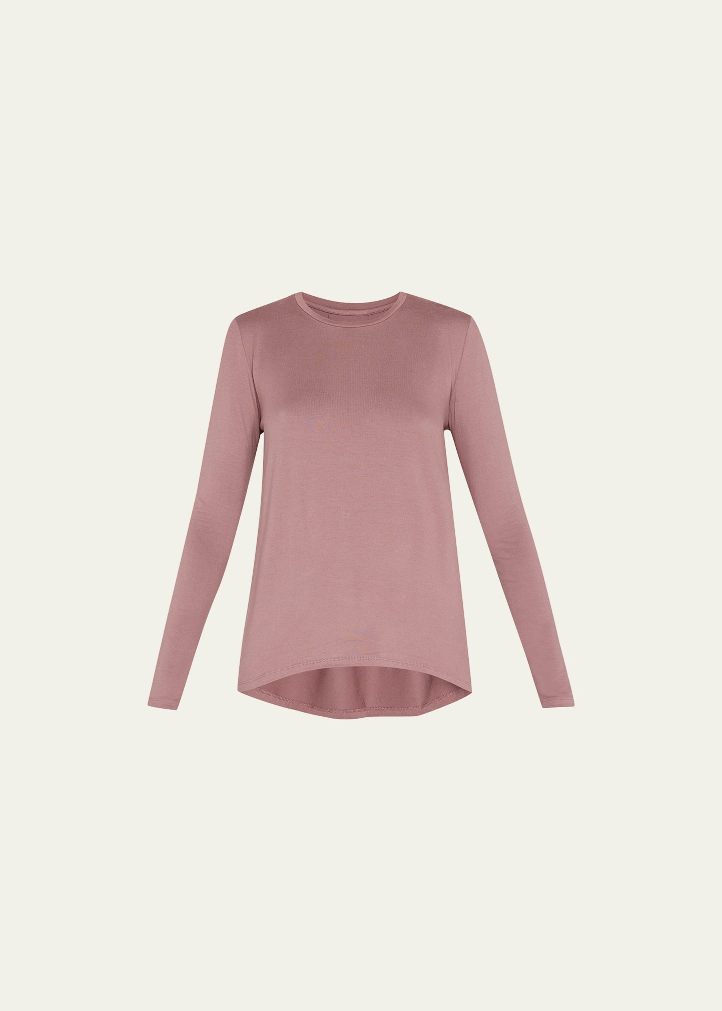 Majestic Soft Touch Pleated Crewneck Pullover In Taupe