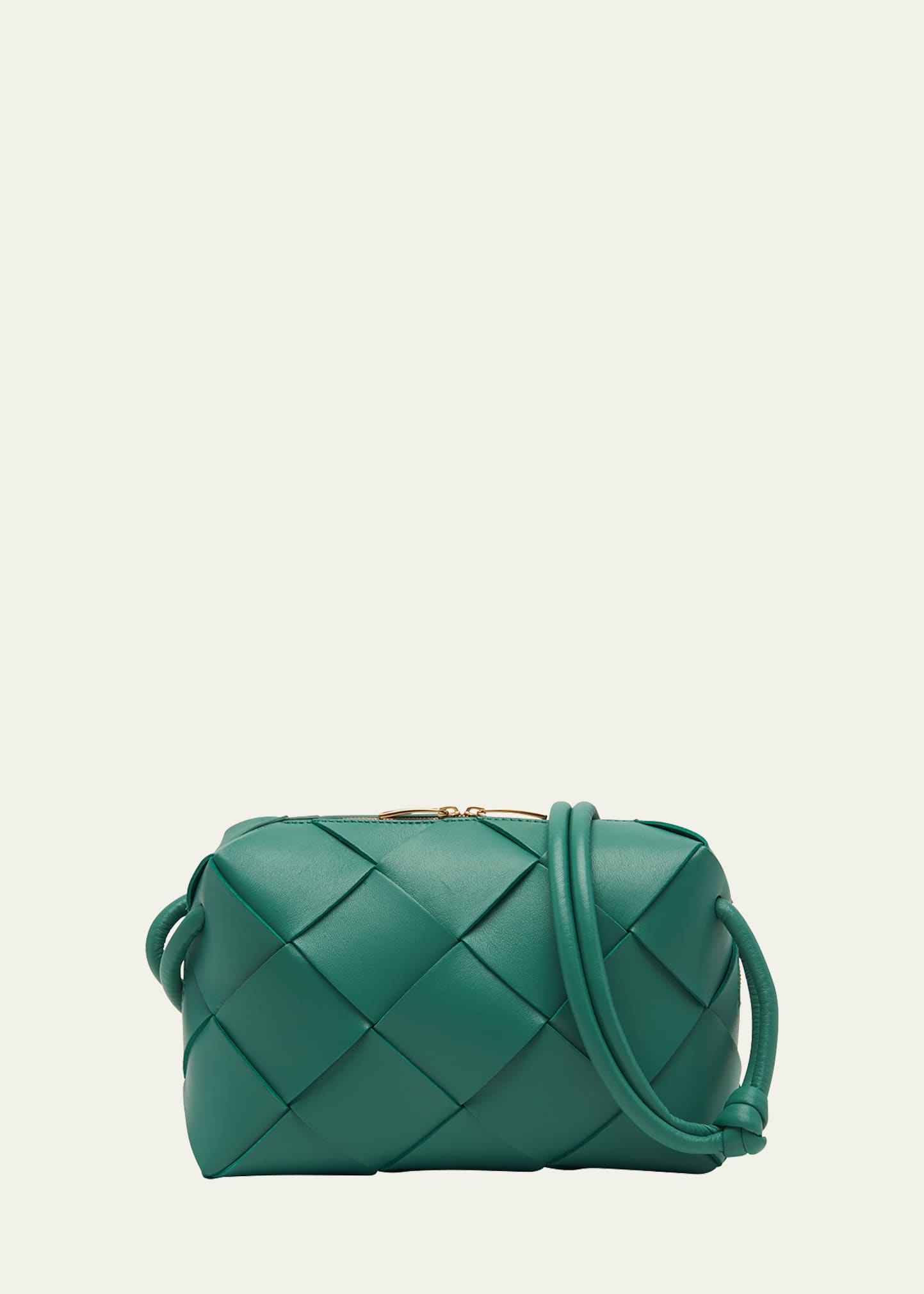 Bottega Veneta Small Intrecciato Napa Camera Crossbody Bag In Mermaid-gold